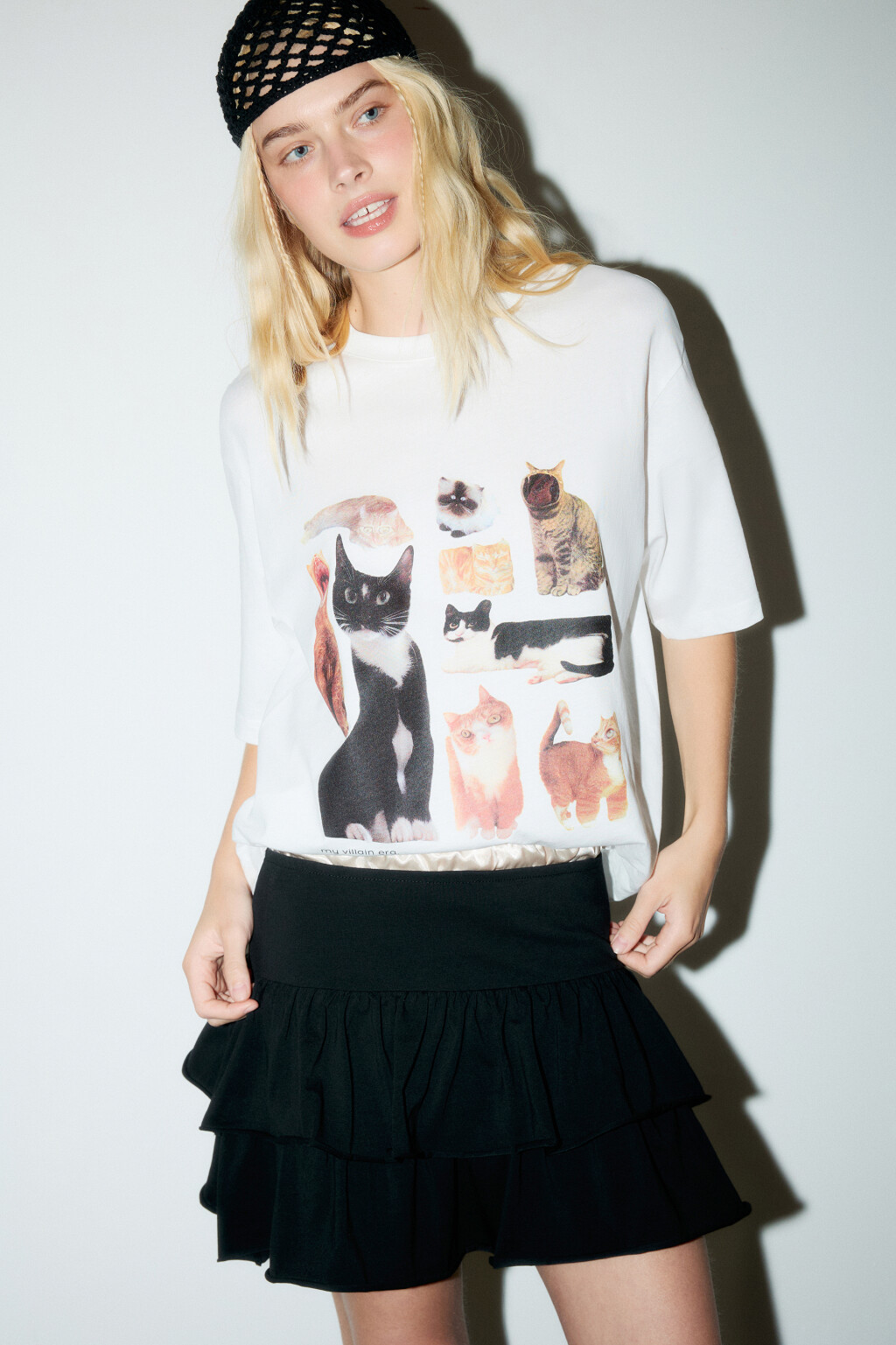 Футболка хлопковая с принтом - цвет белый - 1