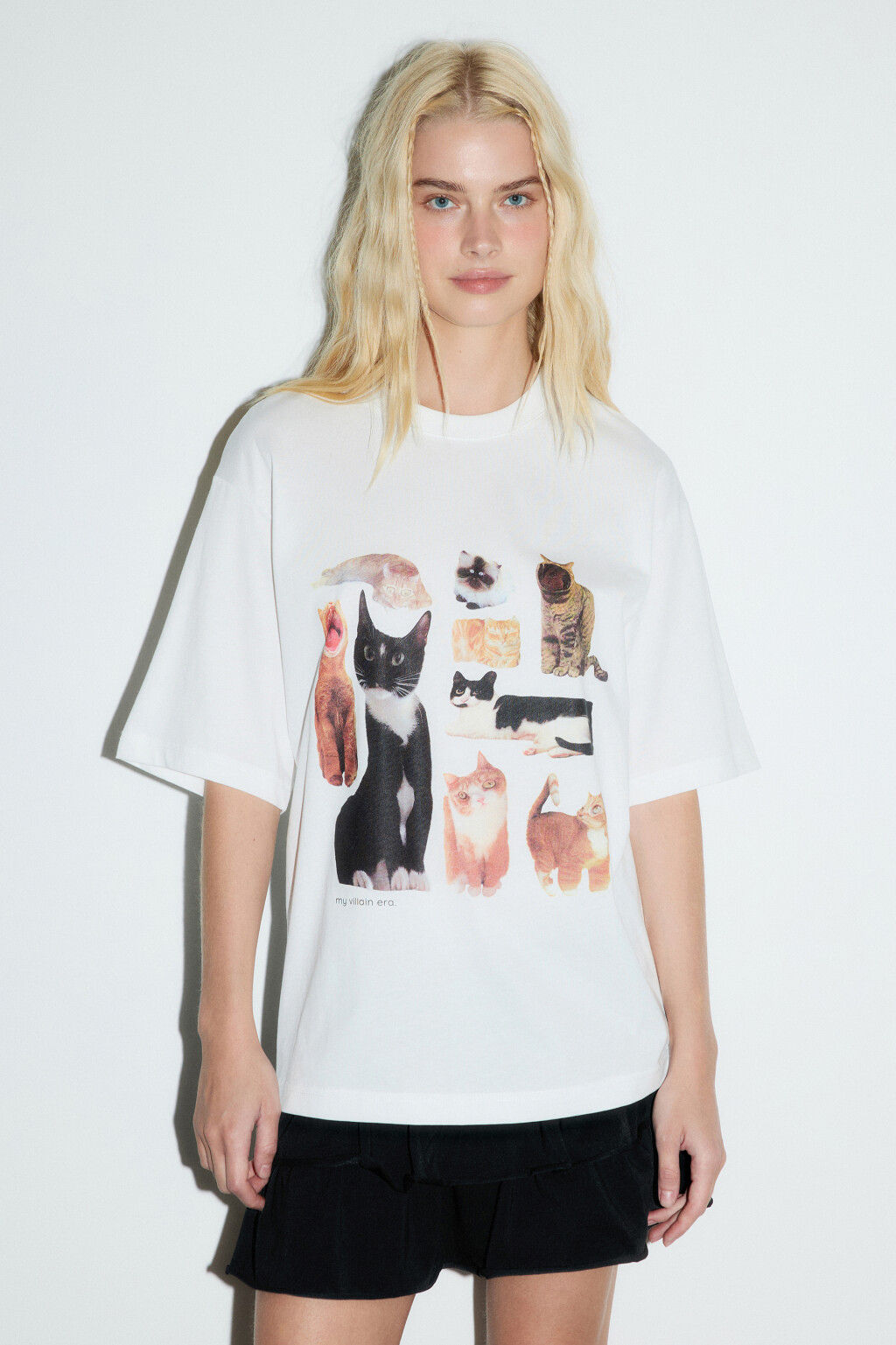 Футболка хлопковая с принтом - цвет белый - 2