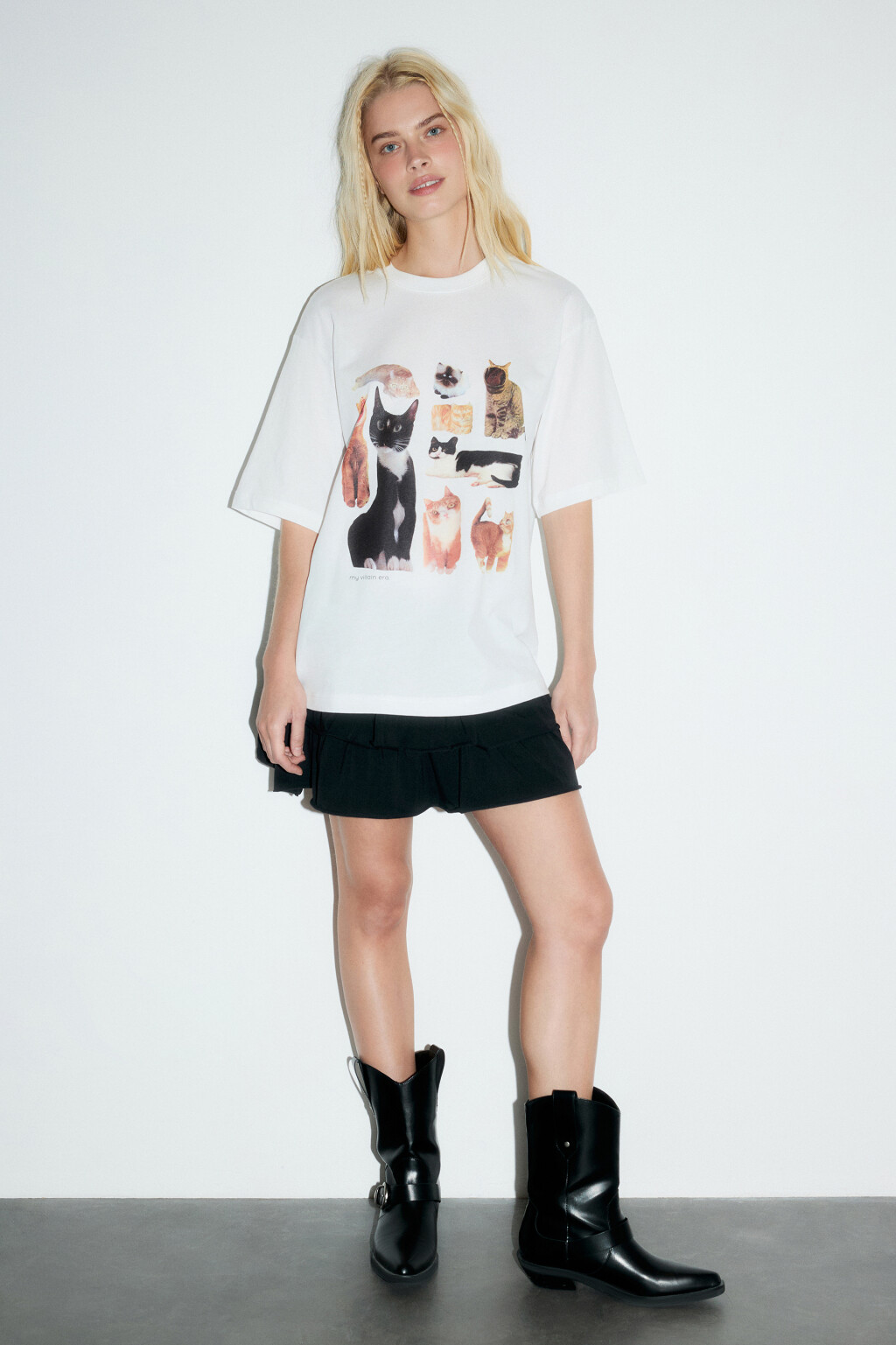 Футболка хлопковая с принтом - цвет белый - 4