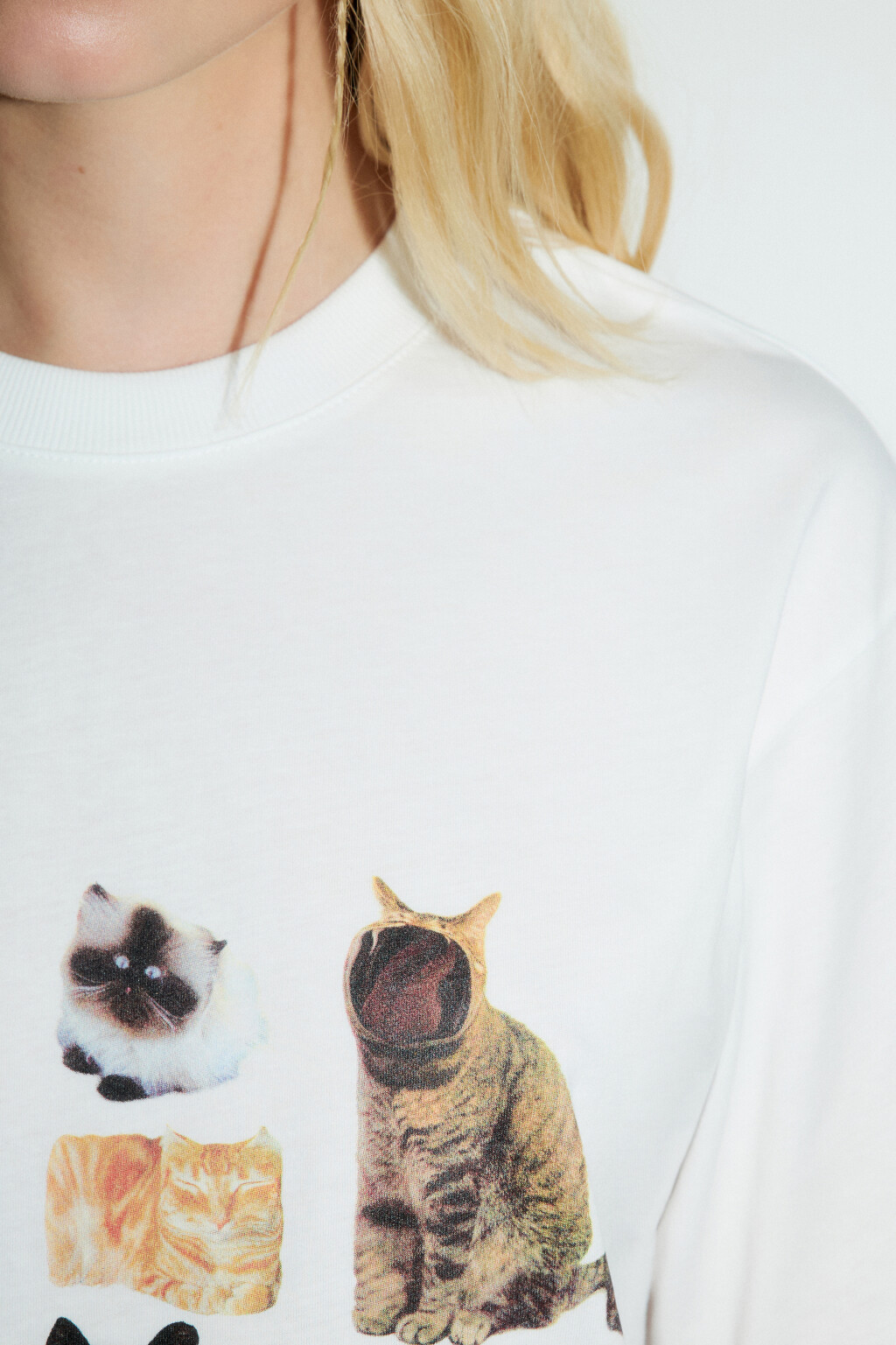 Футболка хлопковая с принтом - цвет белый - 6