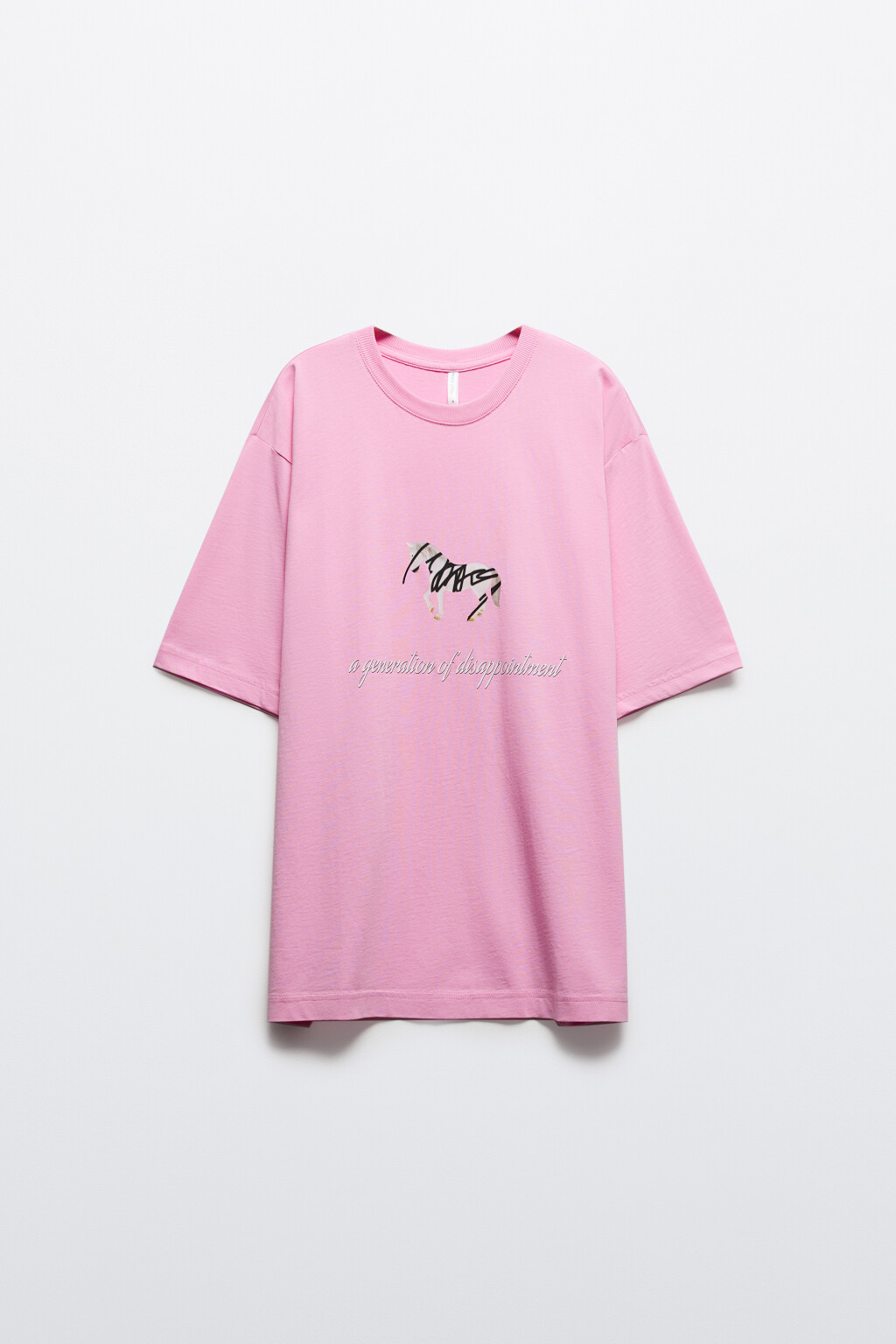 Футболка с принтом и надписью - цвет розовый - 7