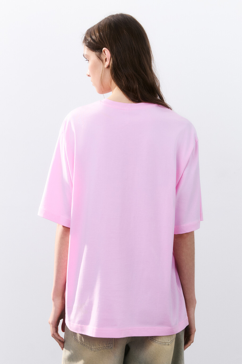 Футболка с принтом и надписью - цвет розовый - 3