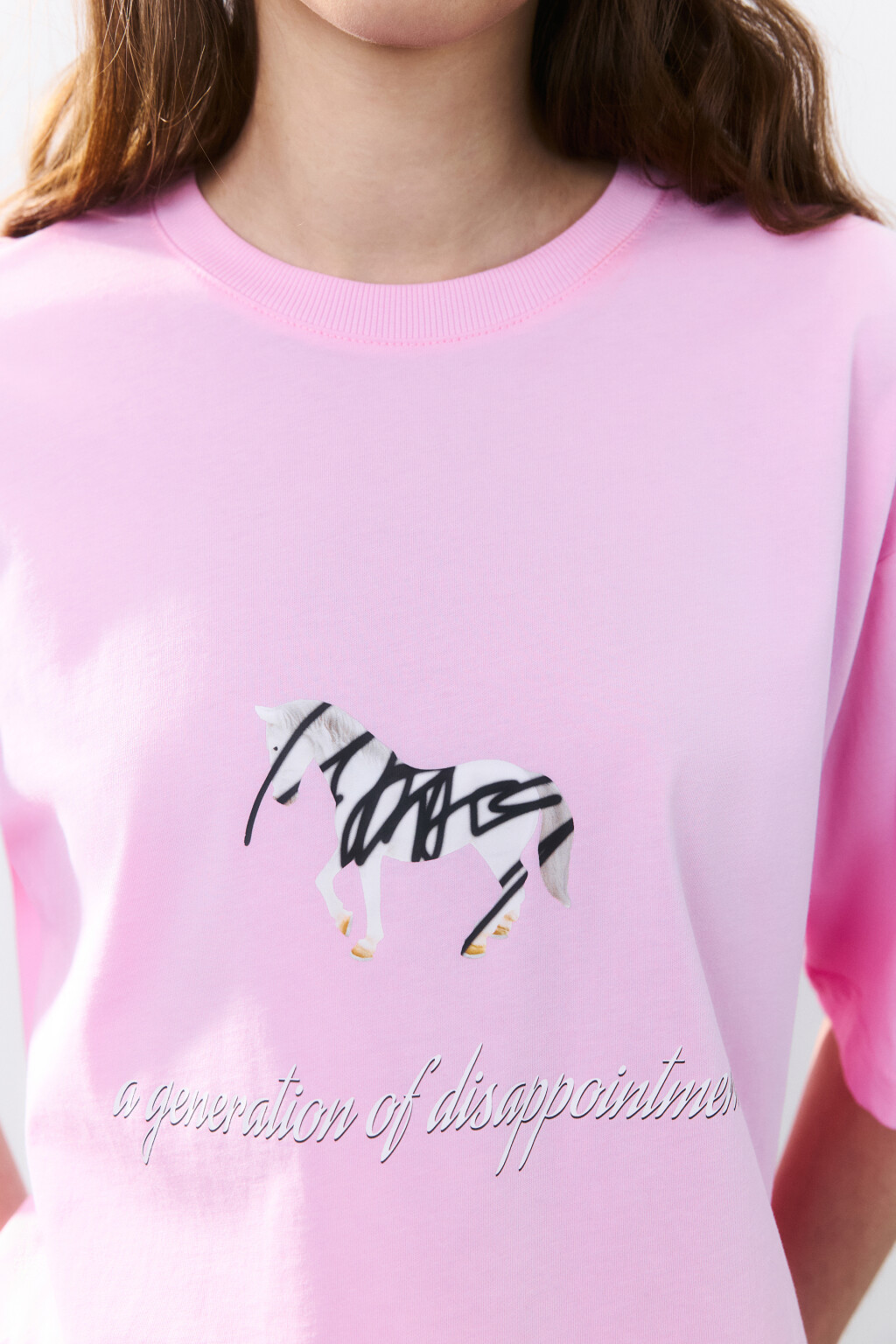Футболка с принтом и надписью - цвет розовый - 5