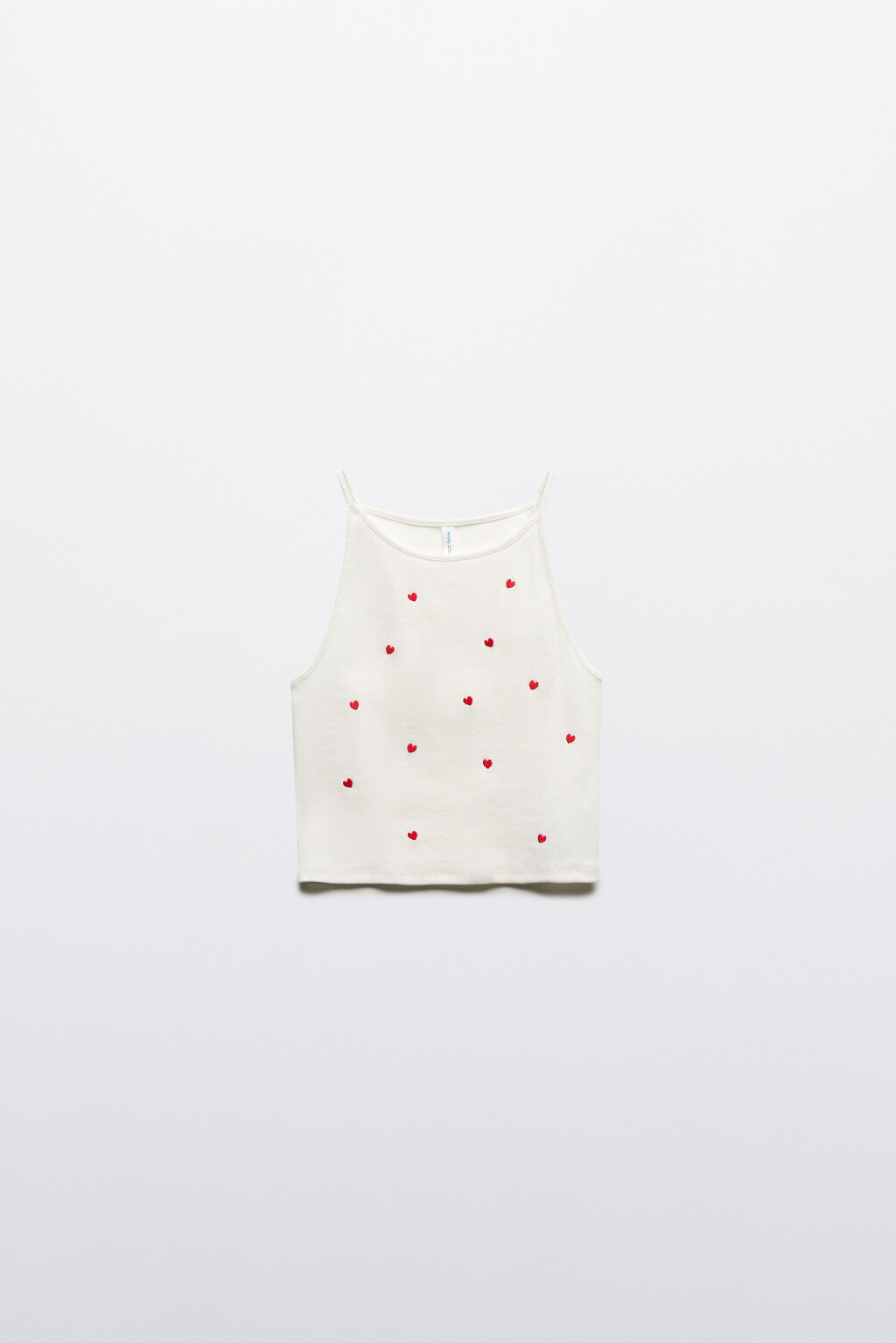 Майка-топ в рубчик с декором - цвет белый - 7