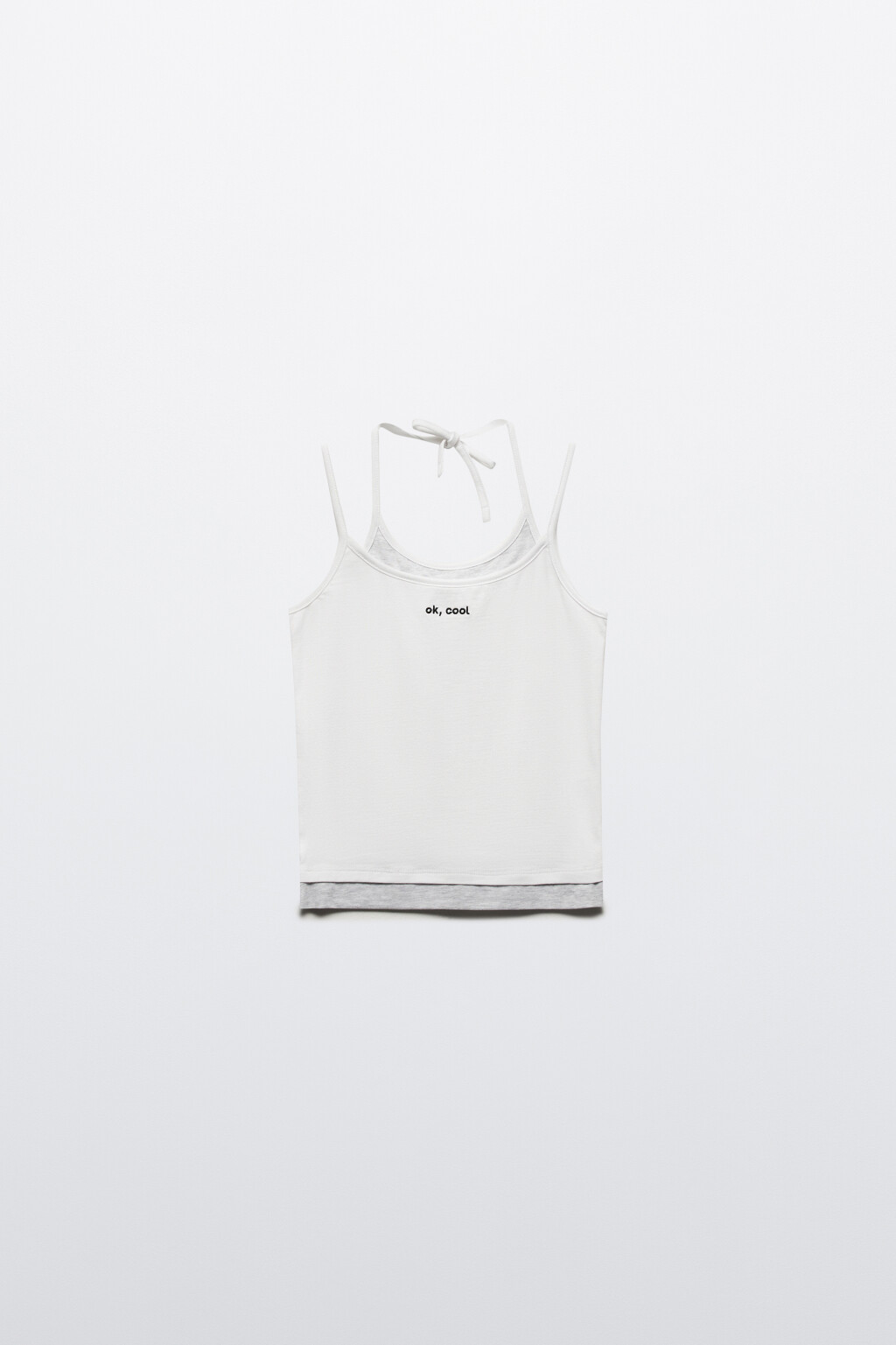 Топ-майка на бретельках с завязками на шее - цвет белый - 7