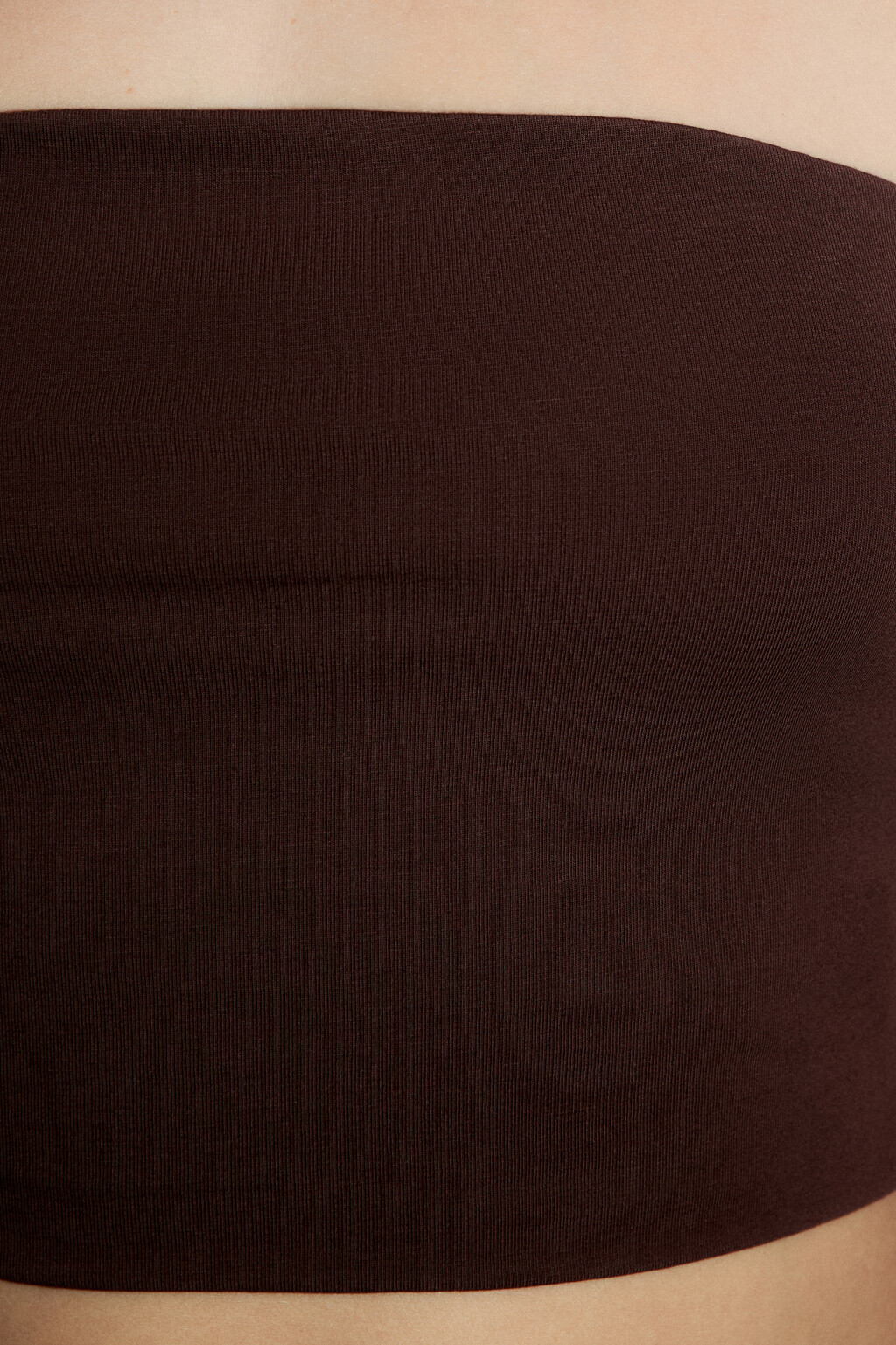 Топ-бандо хлопковый укороченный - цвет коричневый - 5