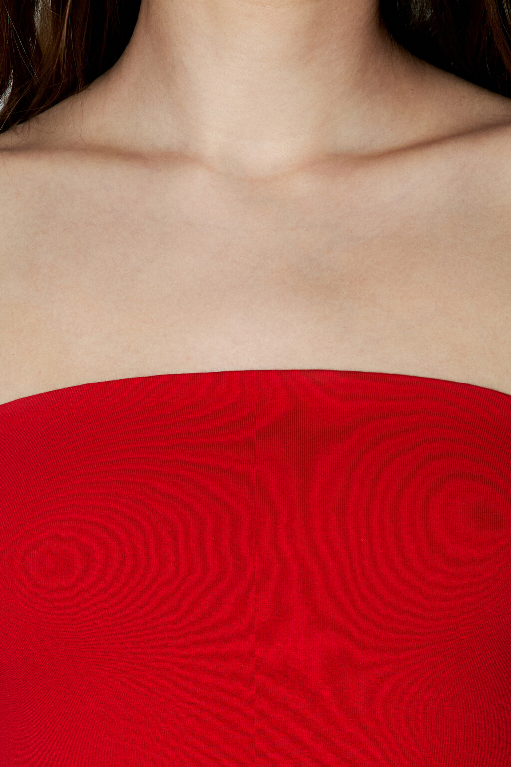 Топ-бандо хлопковый укороченный - цвет красный - 5