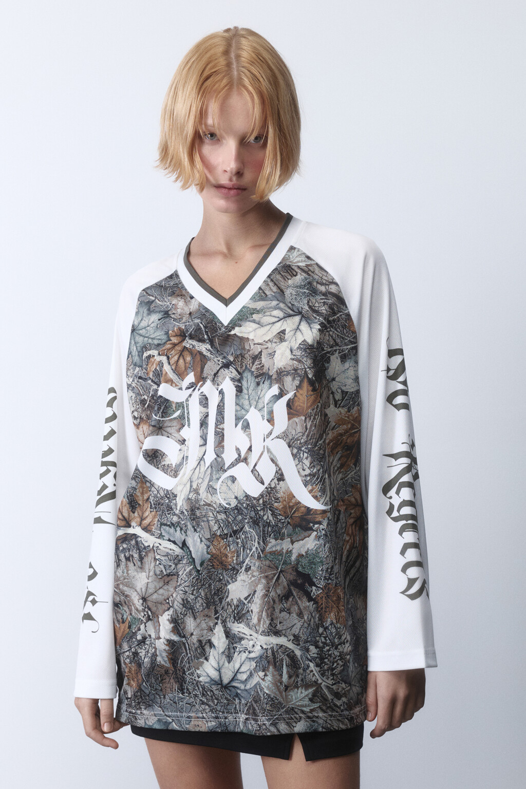 Лонгслив-джерси oversize с принтом - цвет зеленый - 2