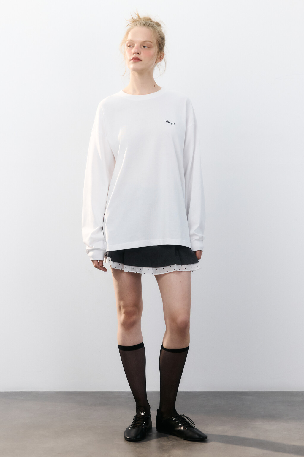 Лонгслив хлопковый с вышивкой - цвет белый - 4