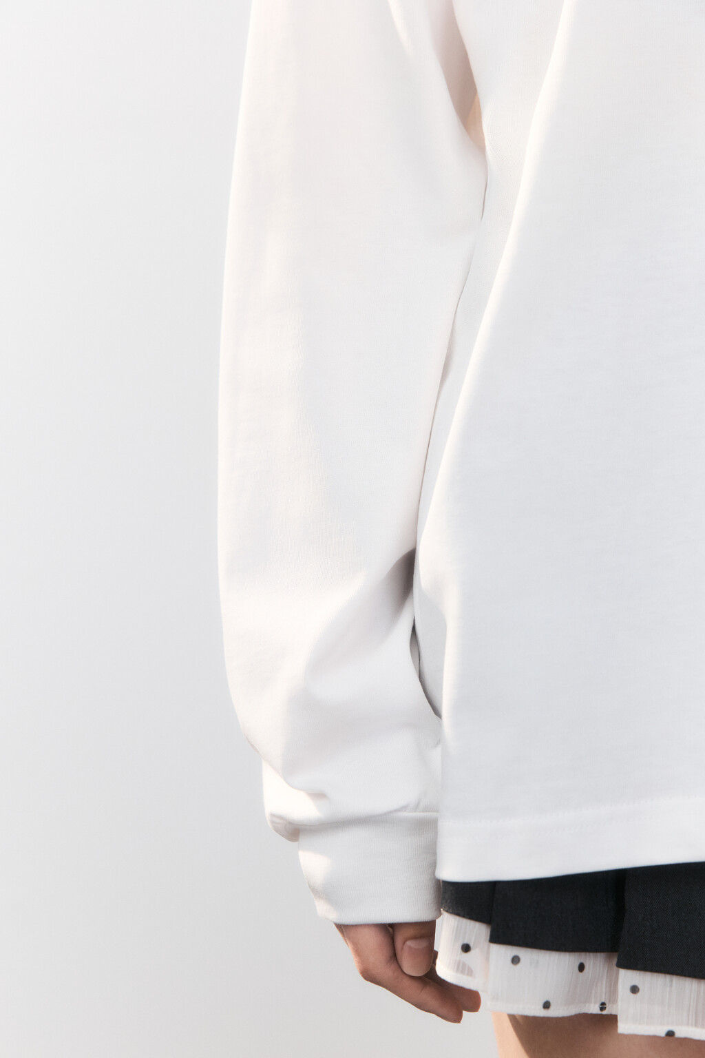 Лонгслив хлопковый с вышивкой - цвет белый - 6