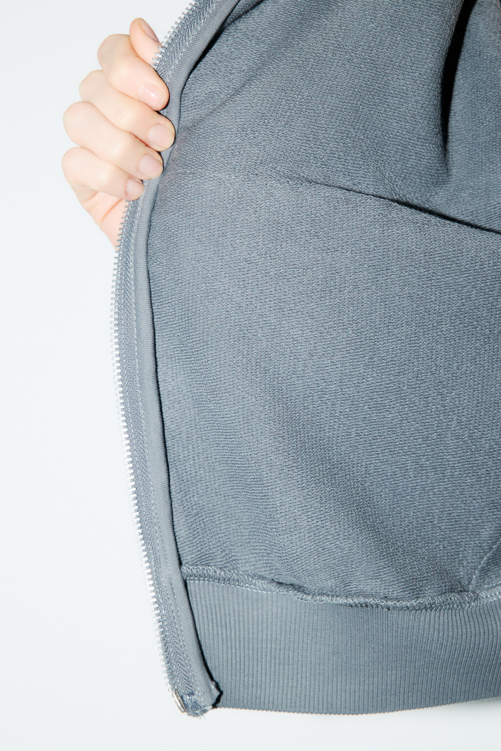 Худи-зипка укороченная с капюшоном - цвет серый - 8