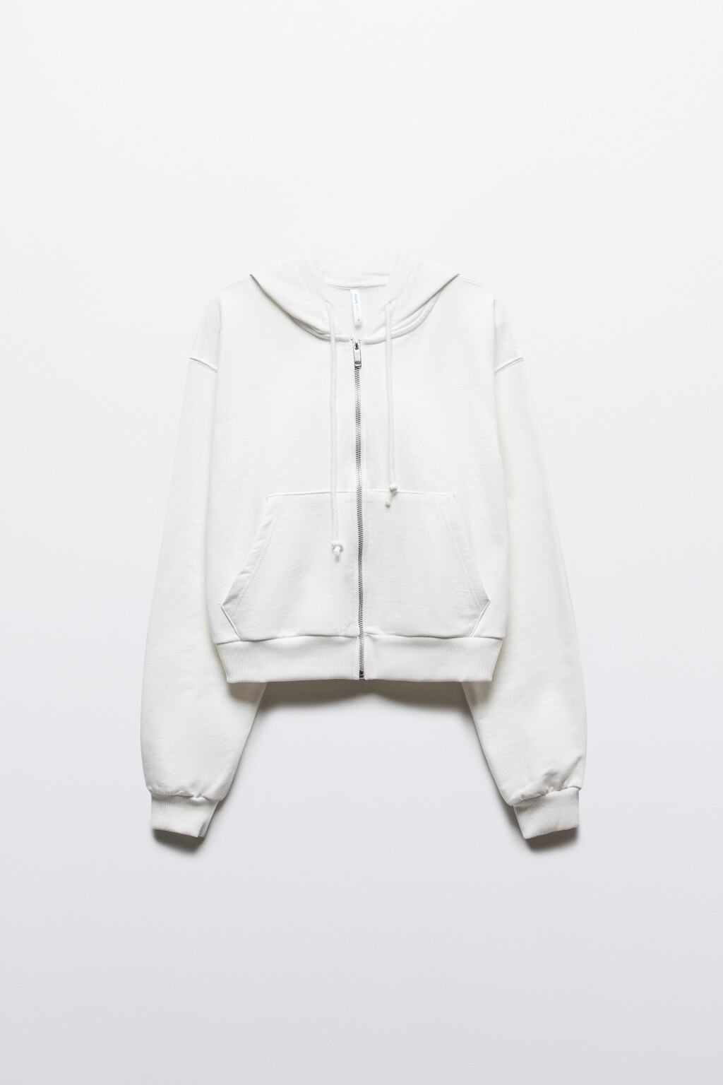 Худи-зипка укороченная с капюшоном - цвет молочный - 8
