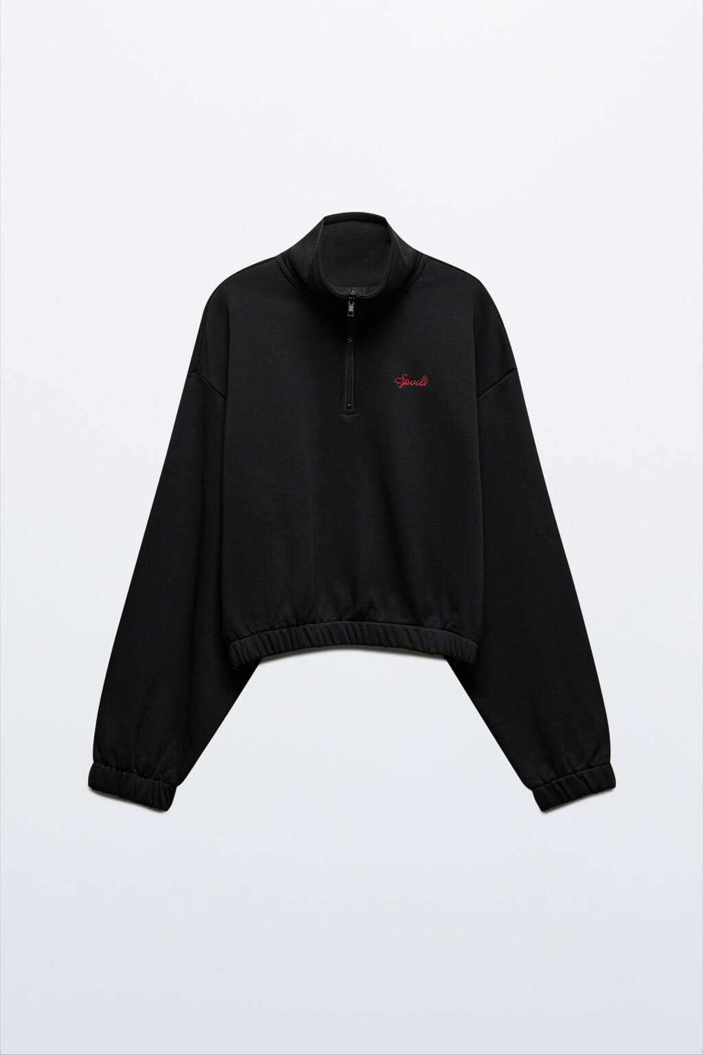 Толстовка полузамок с вышивкой - цвет черный - 7