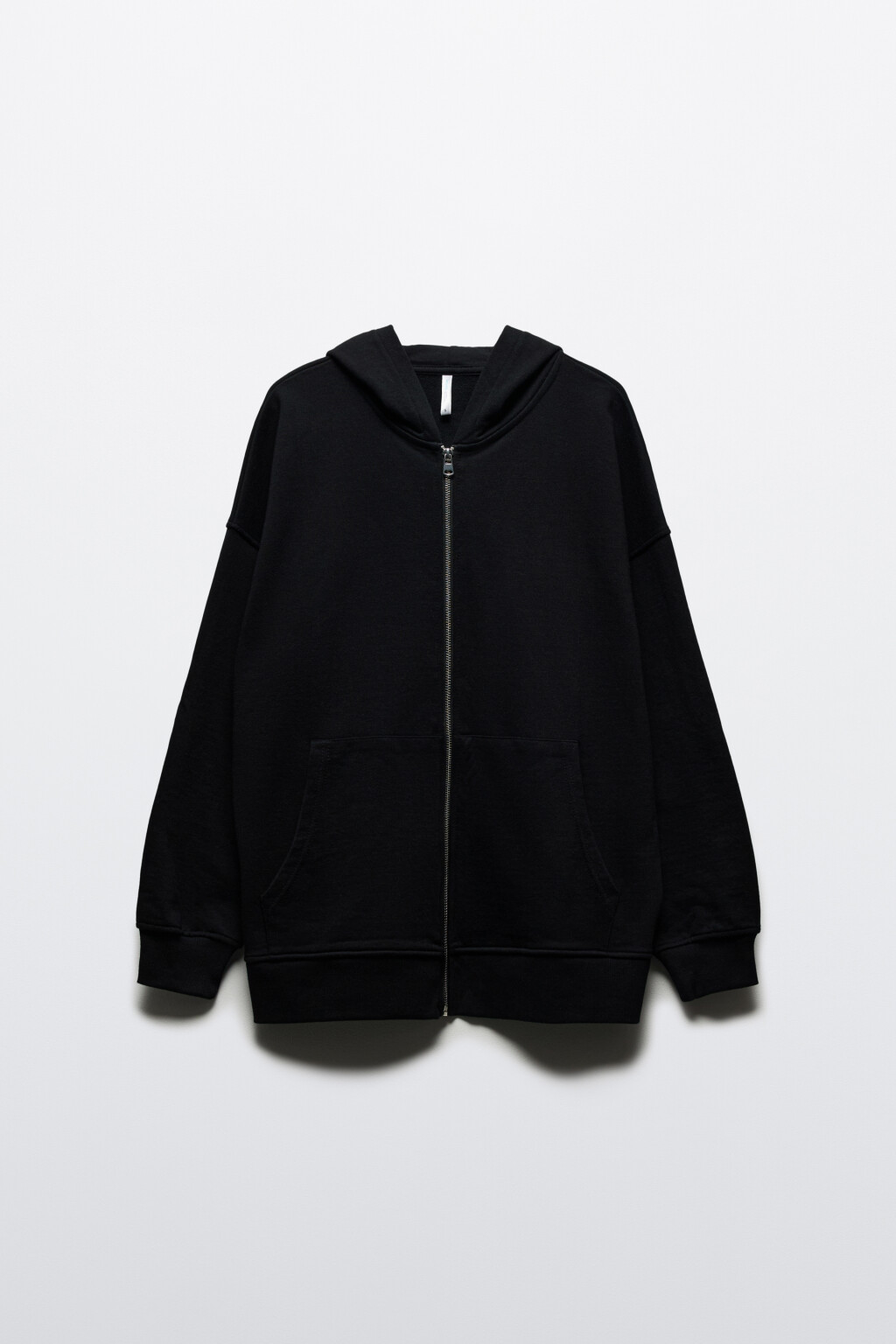 Худи-зипка oversize из футера с капюшоном - цвет черный - 7