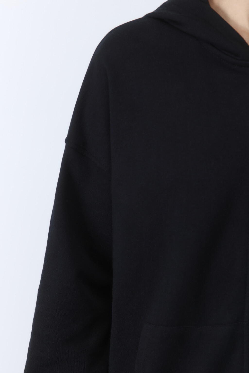 Худи-зипка oversize из футера с капюшоном - цвет черный - 6