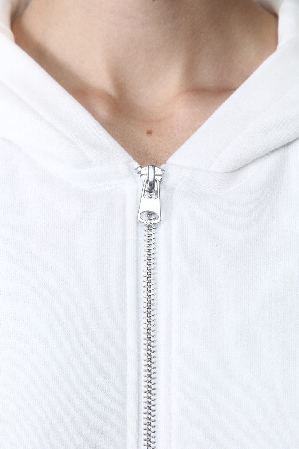 Худи-зипка oversize из футера с капюшоном - цвет молочный - 5