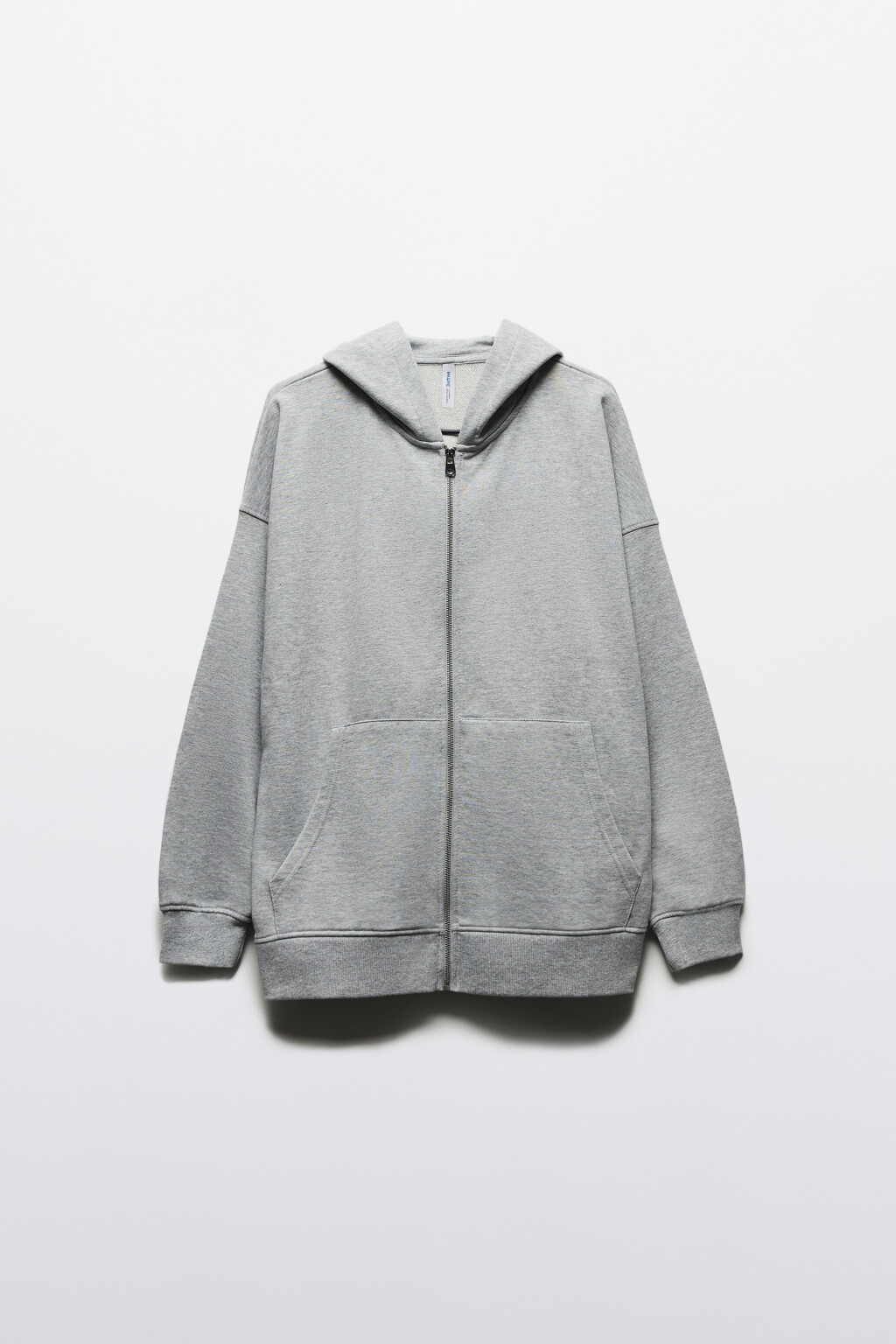 Худи-зипка oversize из футера с капюшоном - цвет серый - 7