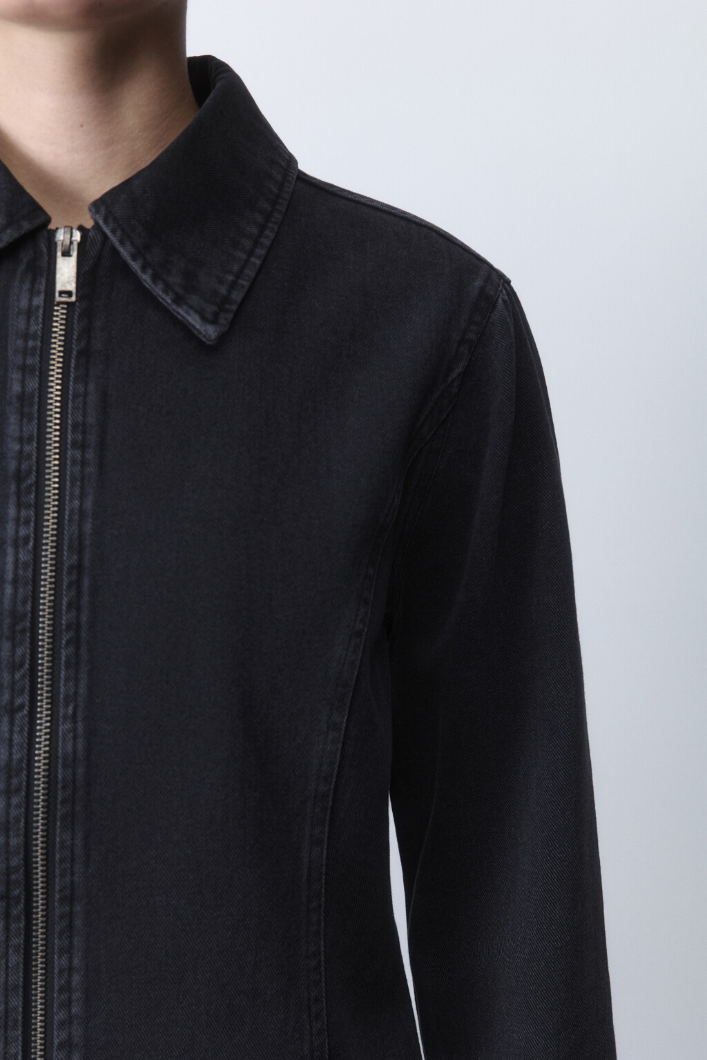 Куртка джинсовая укороченная на молнии - цвет серый - 7