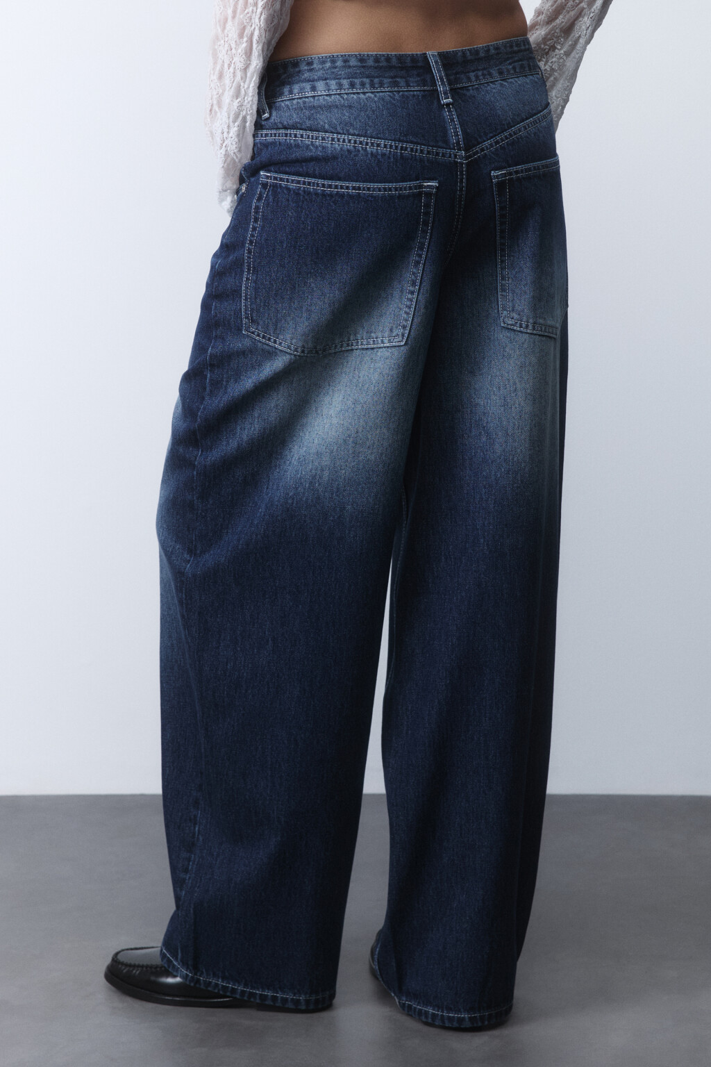 Джинсы baggy fit с низкой посадкой - цвет синий - 3