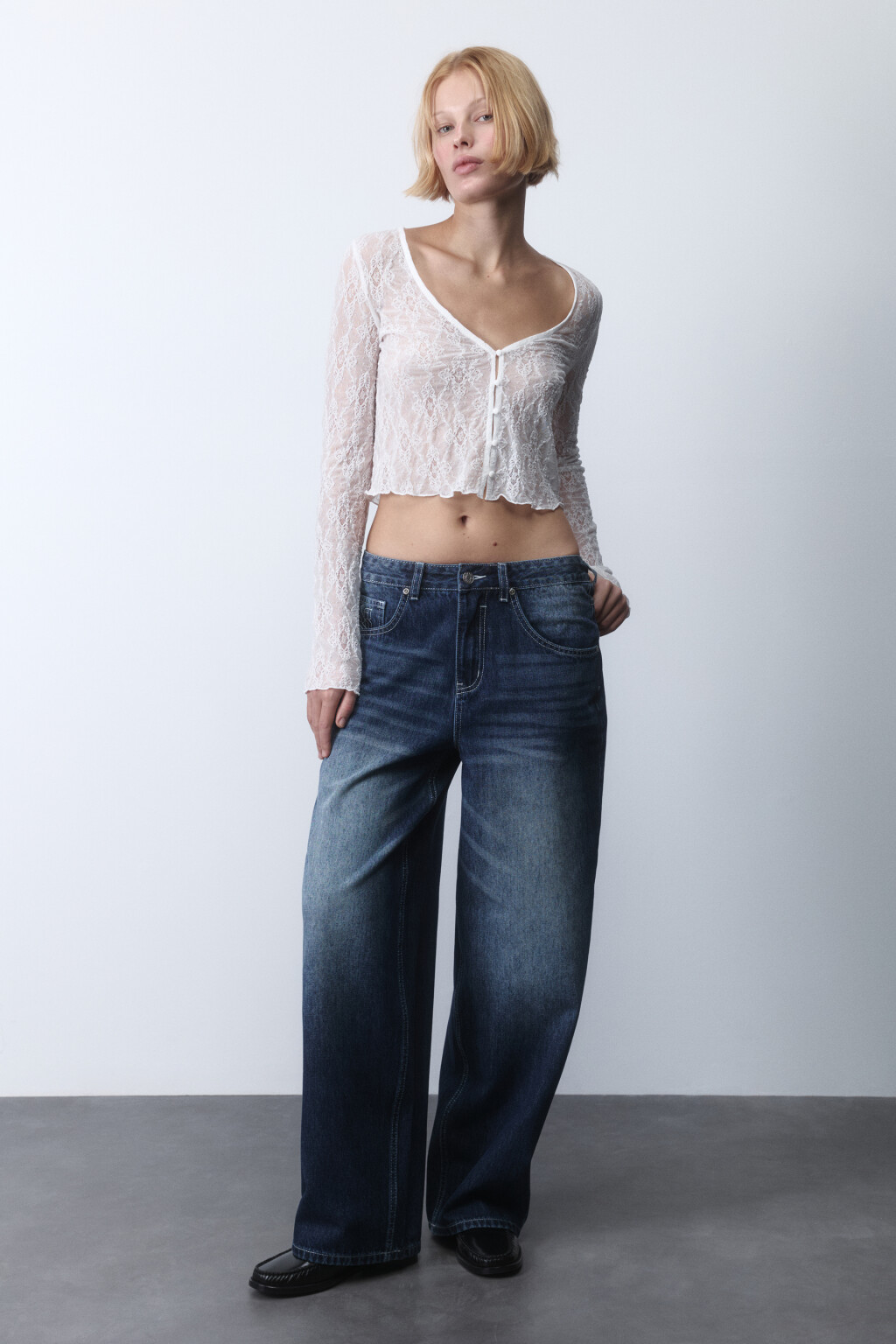 Джинсы baggy fit с низкой посадкой - цвет синий - 4