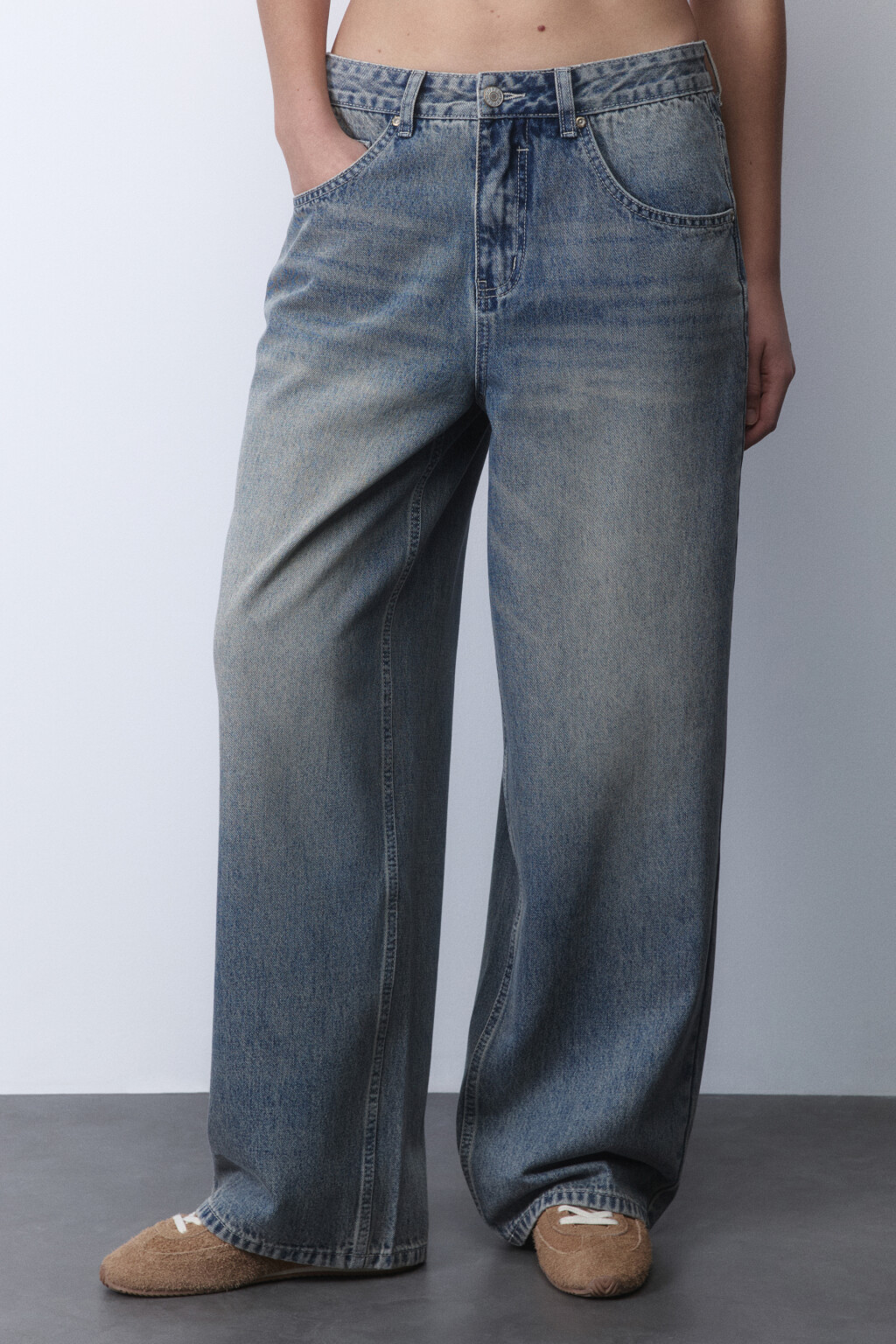 Джинсы baggy fit с низкой посадкой - цвет синий - 2