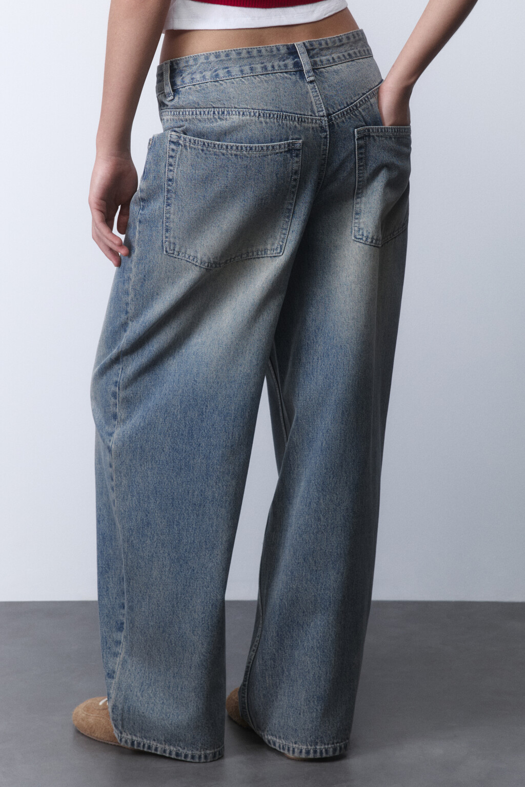 Джинсы baggy fit с низкой посадкой - цвет синий - 3