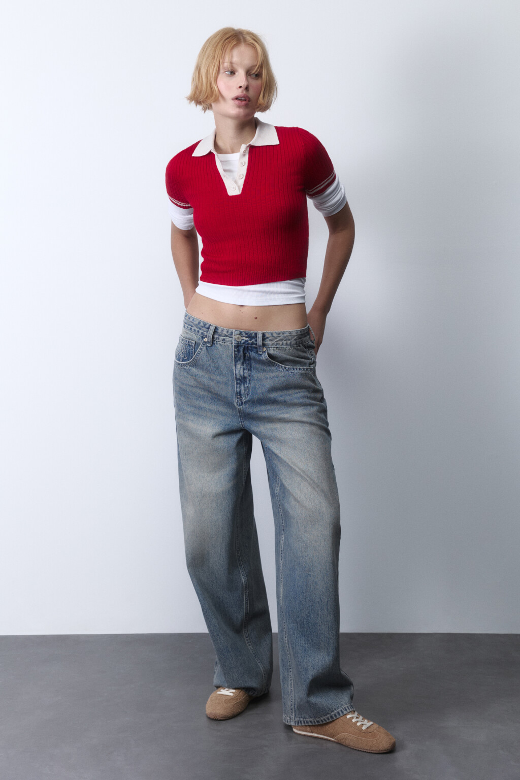 Джинсы baggy fit с низкой посадкой - цвет синий - 4