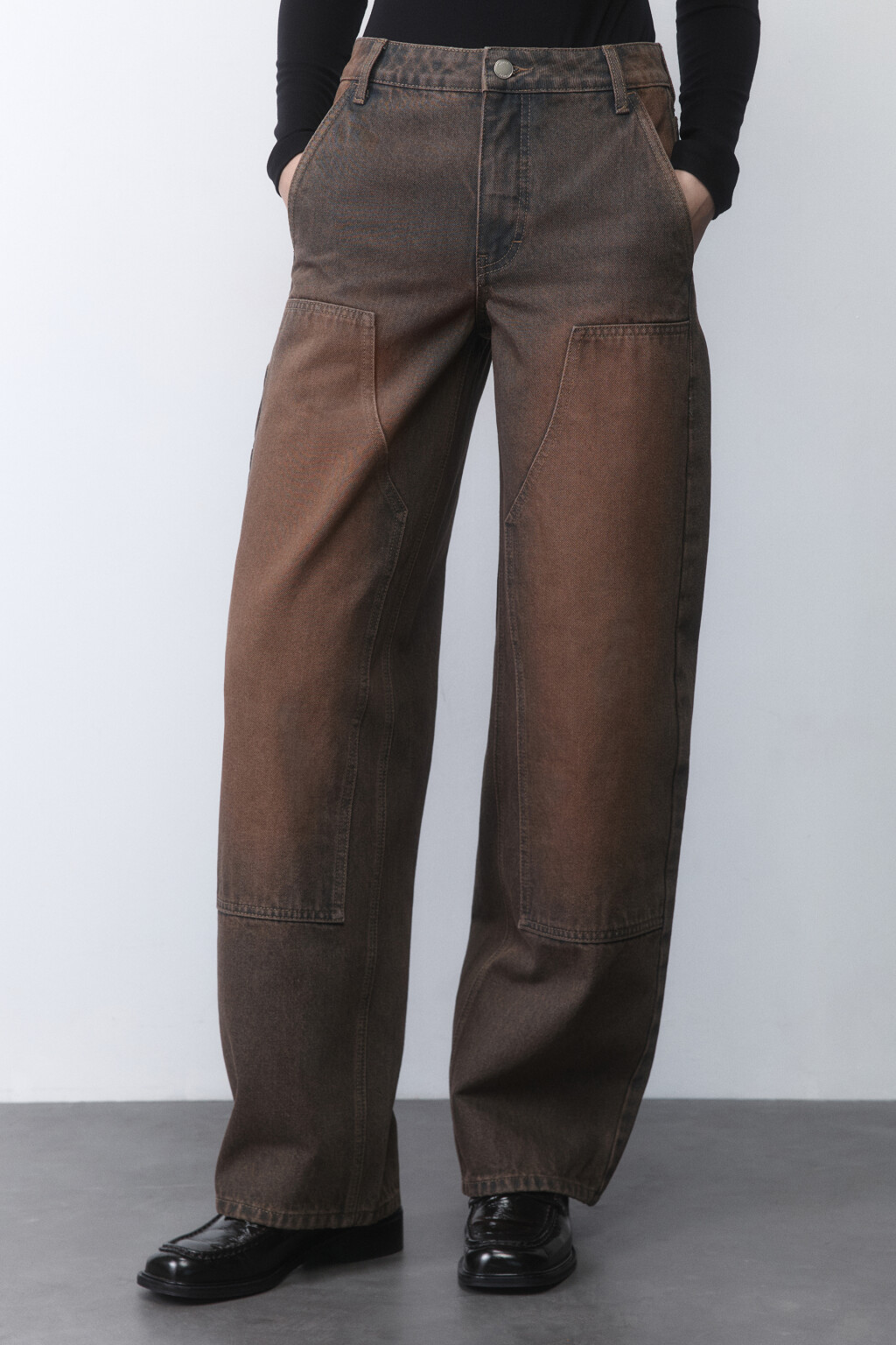 Джинсы cargo fit с накладными карманами - цвет голубой - 1