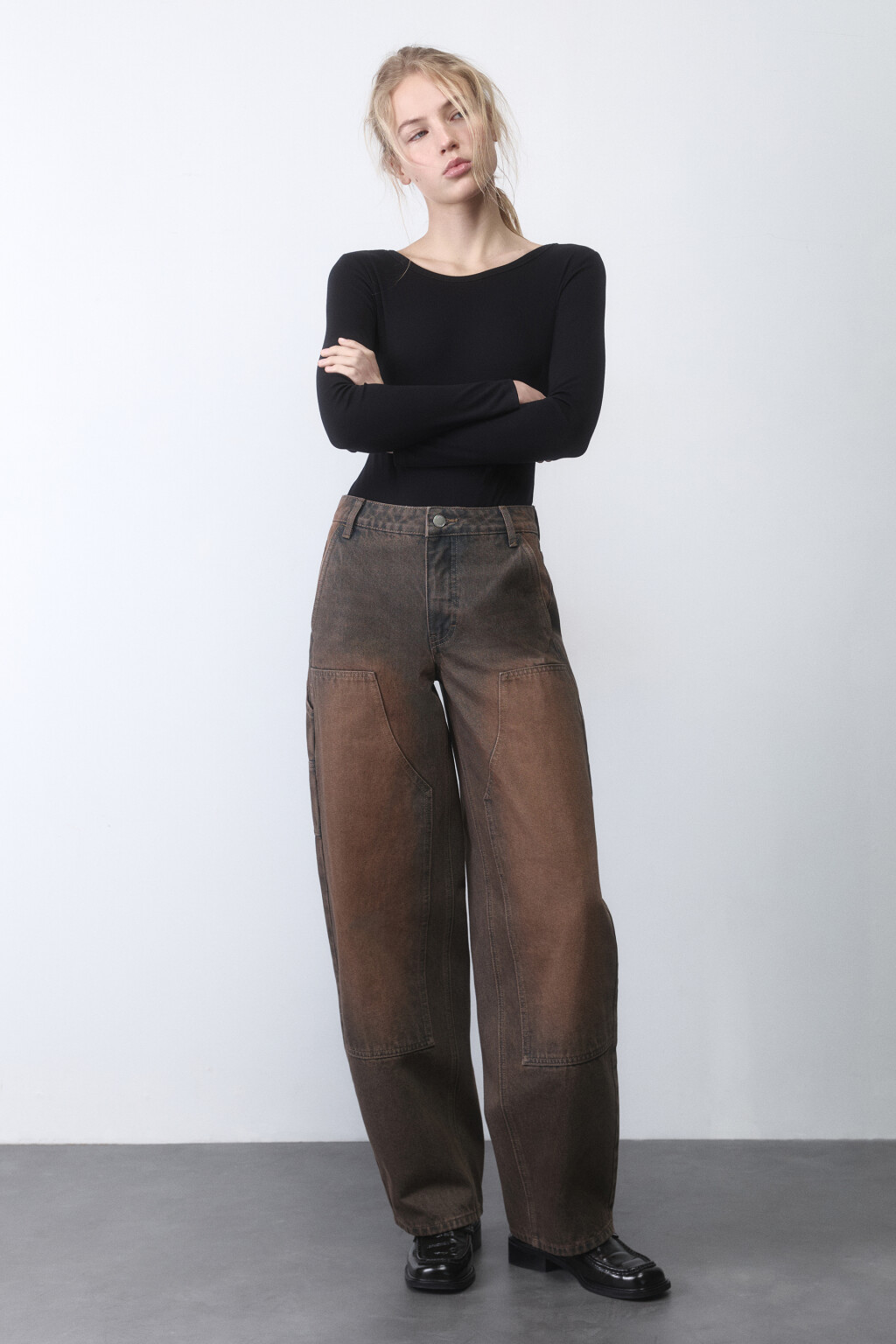 Джинсы cargo fit с накладными карманами - цвет голубой - 3