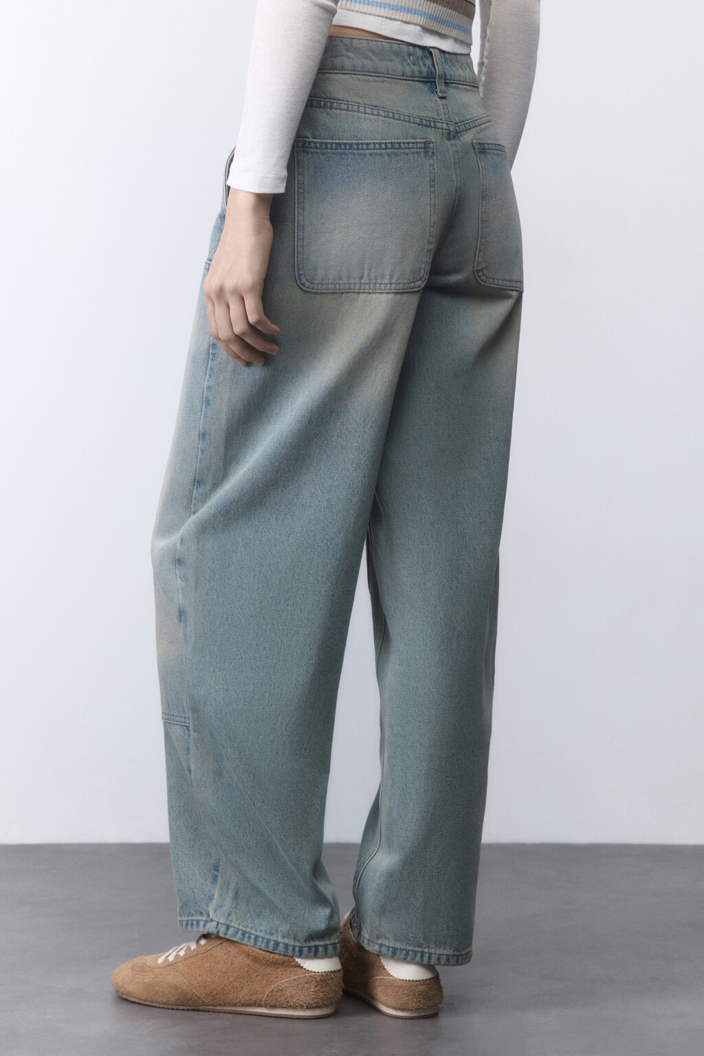 Джинсы cargo fit с накладными карманами - цвет синий - 3