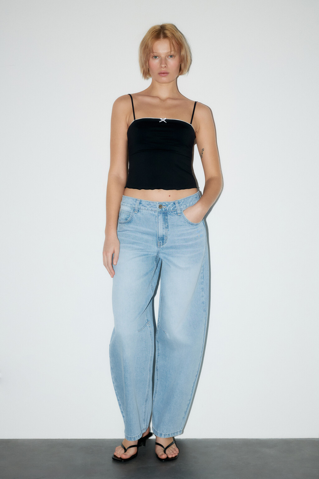 Джинсы baggy fit с низкой посадкой - цвет голубой - 1