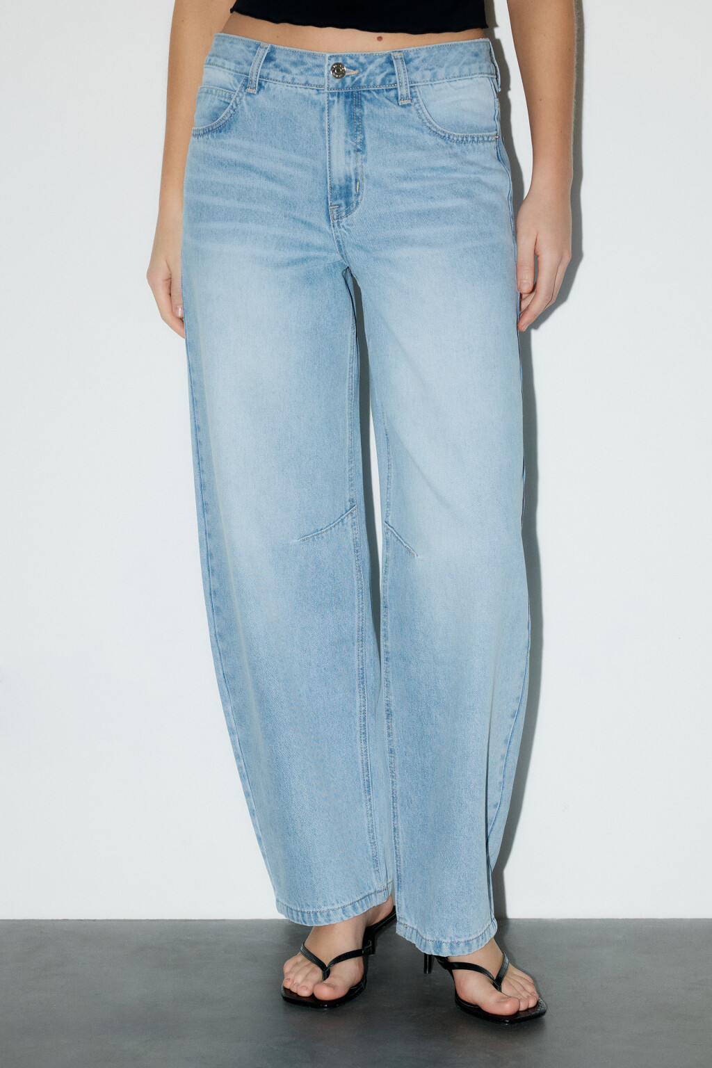 Джинсы baggy fit с низкой посадкой - цвет голубой - 2