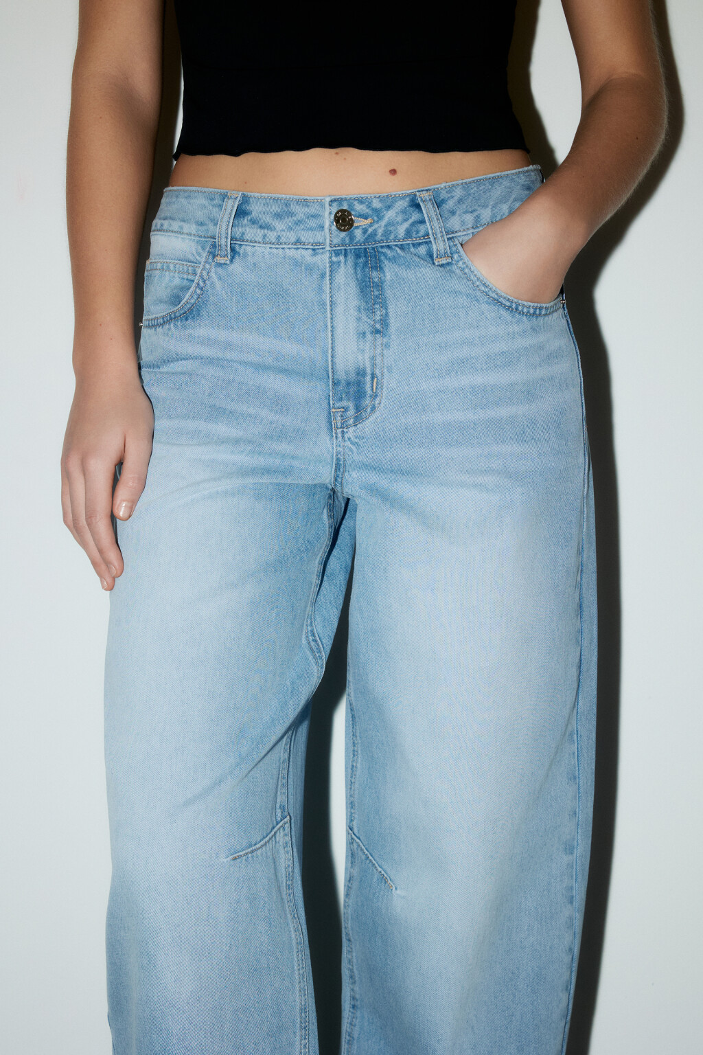Джинсы baggy fit с низкой посадкой - цвет голубой - 5