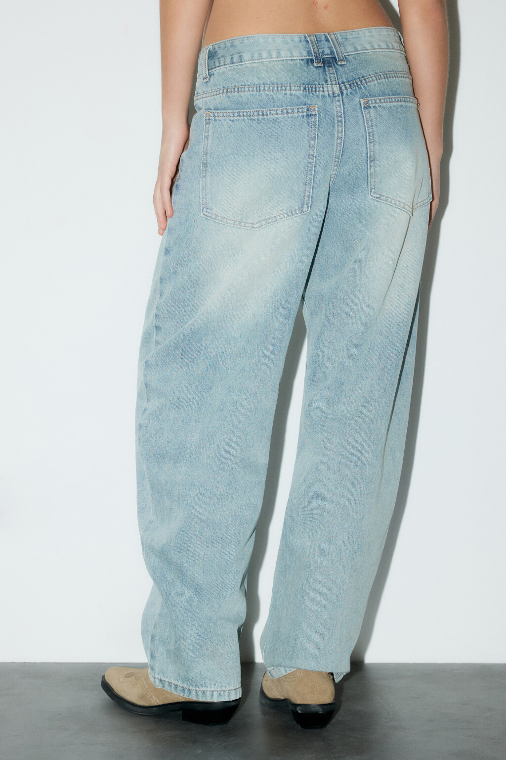 Джинсы baggy fit с низкой посадкой - цвет синий - 3