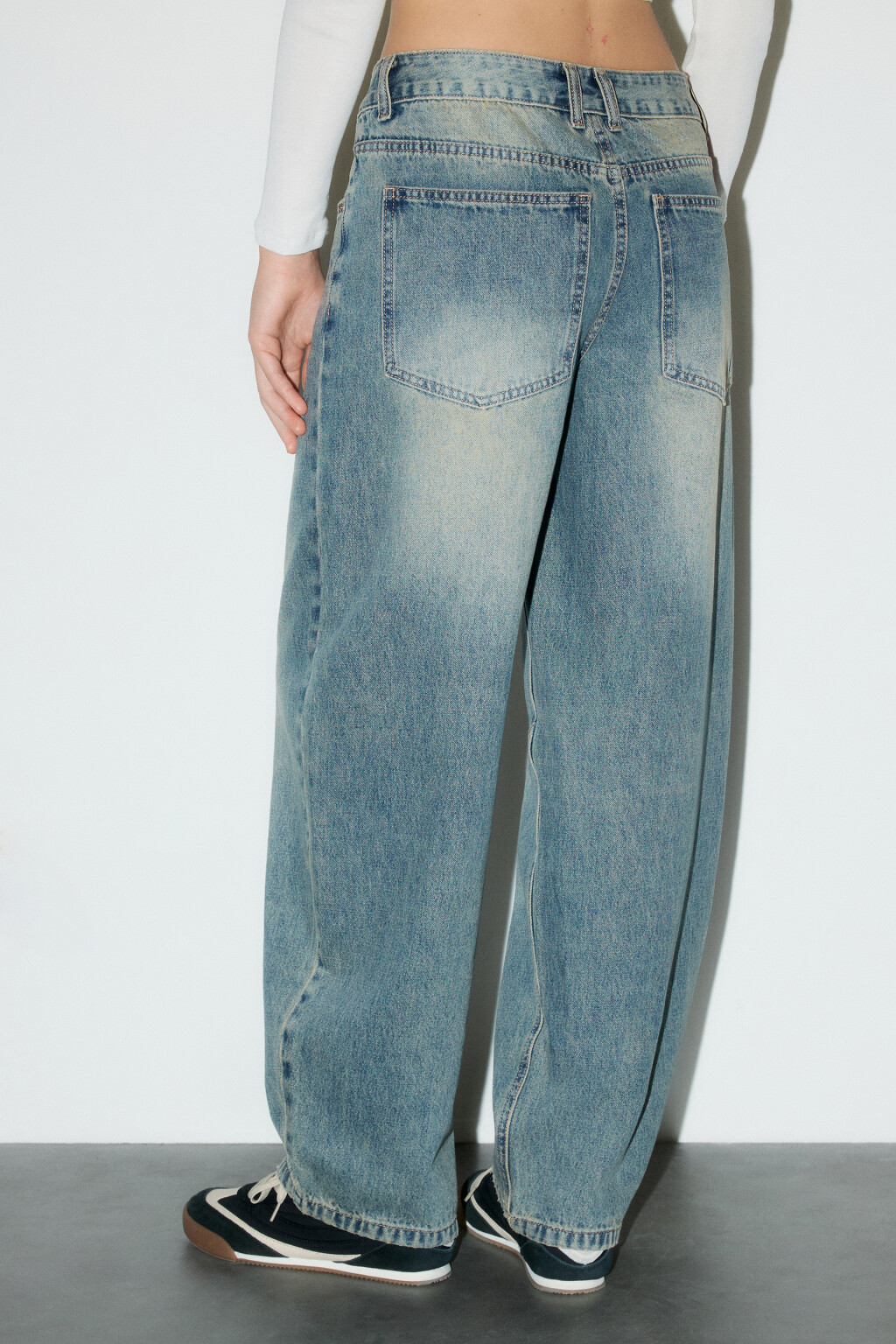 Джинсы baggy fit с низкой посадкой - цвет темный тинт - 3