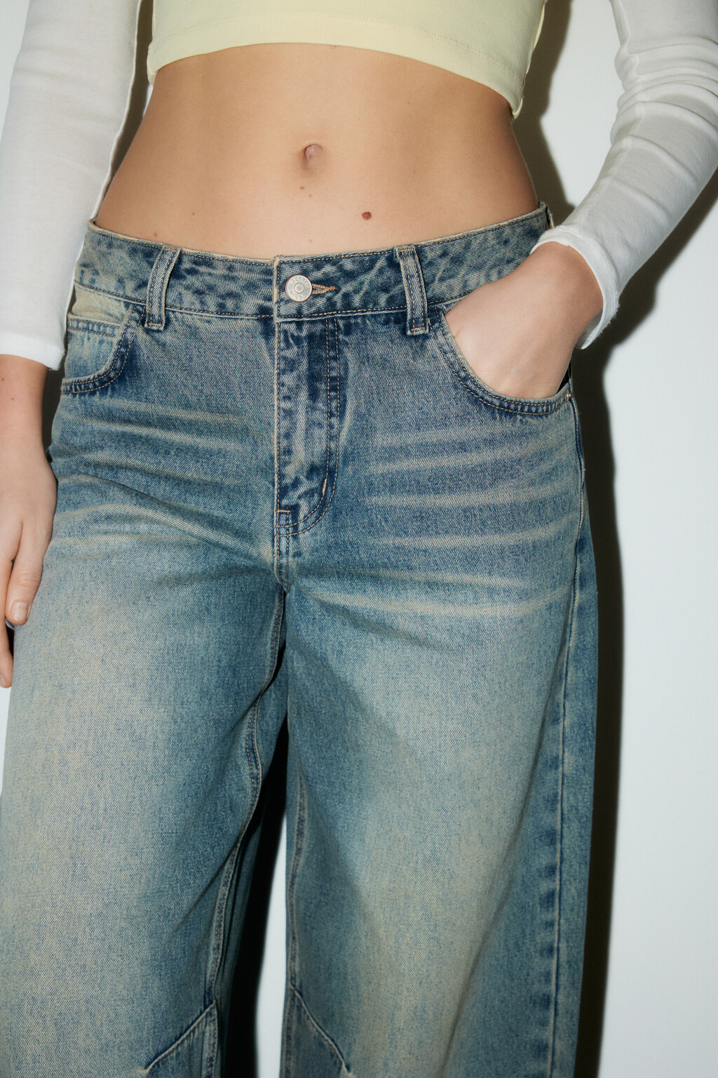 Джинсы baggy fit с низкой посадкой - цвет темный тинт - 6