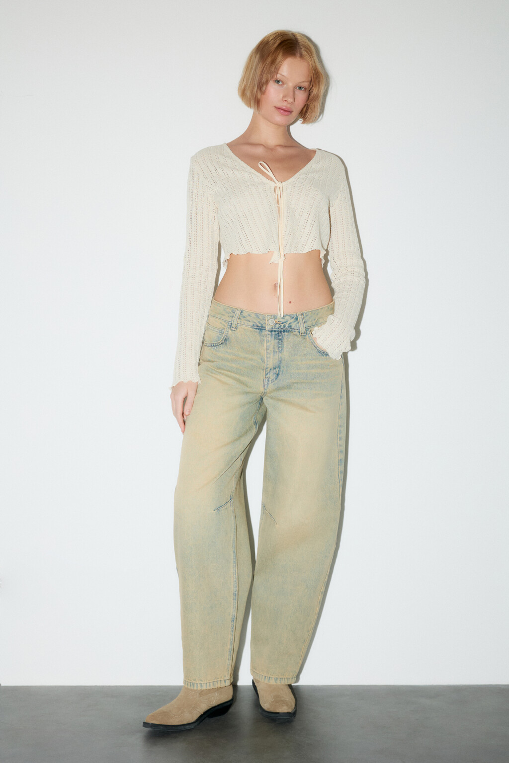 Джинсы baggy fit с низкой посадкой - цвет красный - 1