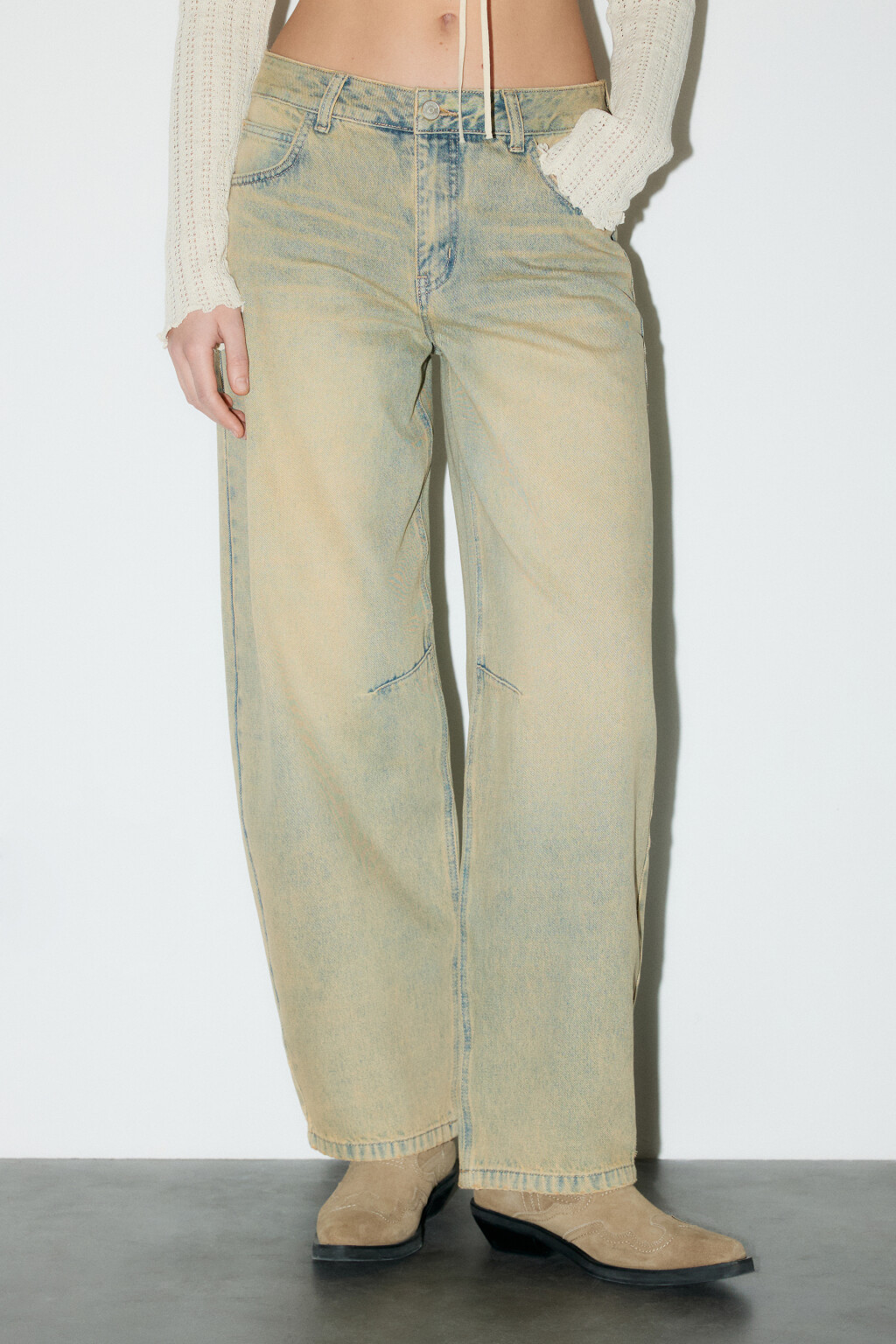 Джинсы baggy fit с низкой посадкой - цвет красный - 2