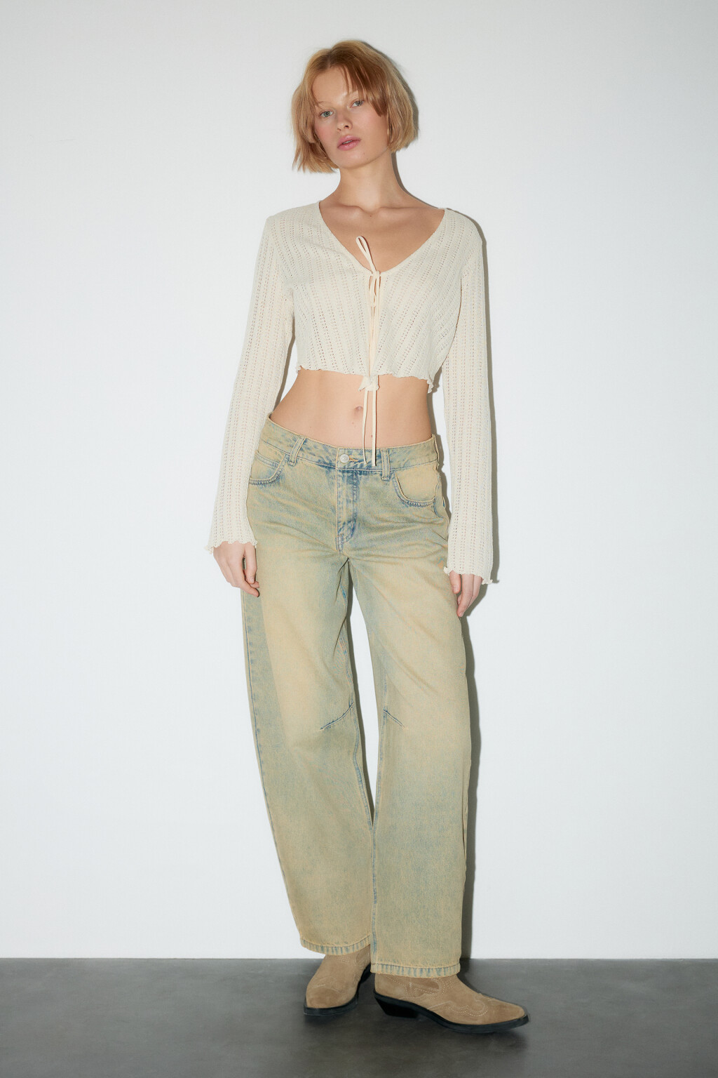 Джинсы baggy fit с низкой посадкой - цвет красный - 4