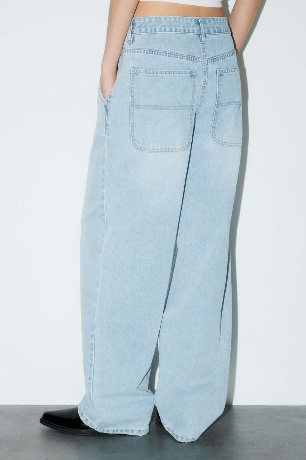 Джинсы baggy fit со средней посадкой - цвет голубой - 4