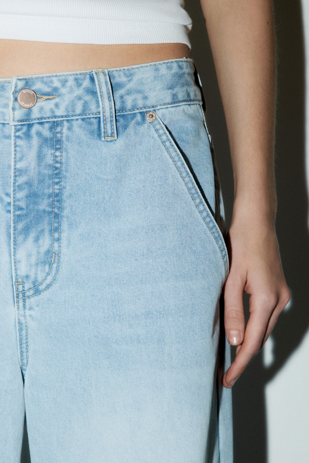 Джинсы baggy fit со средней посадкой - цвет голубой - 6