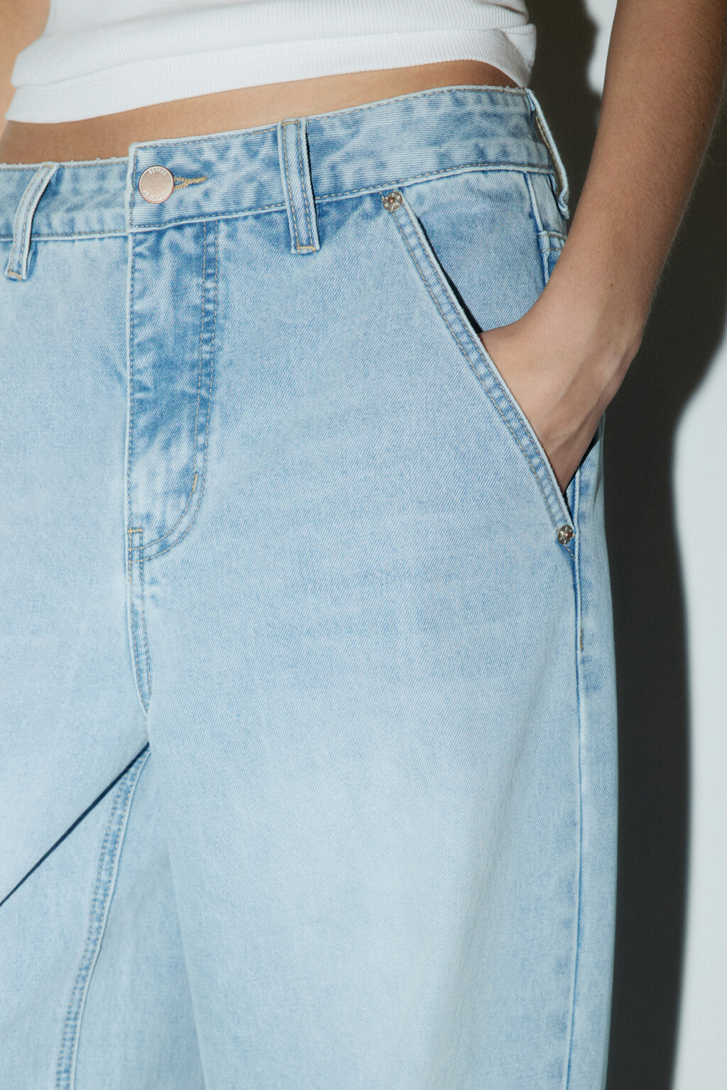 Джинсы baggy fit со средней посадкой - цвет голубой - 7