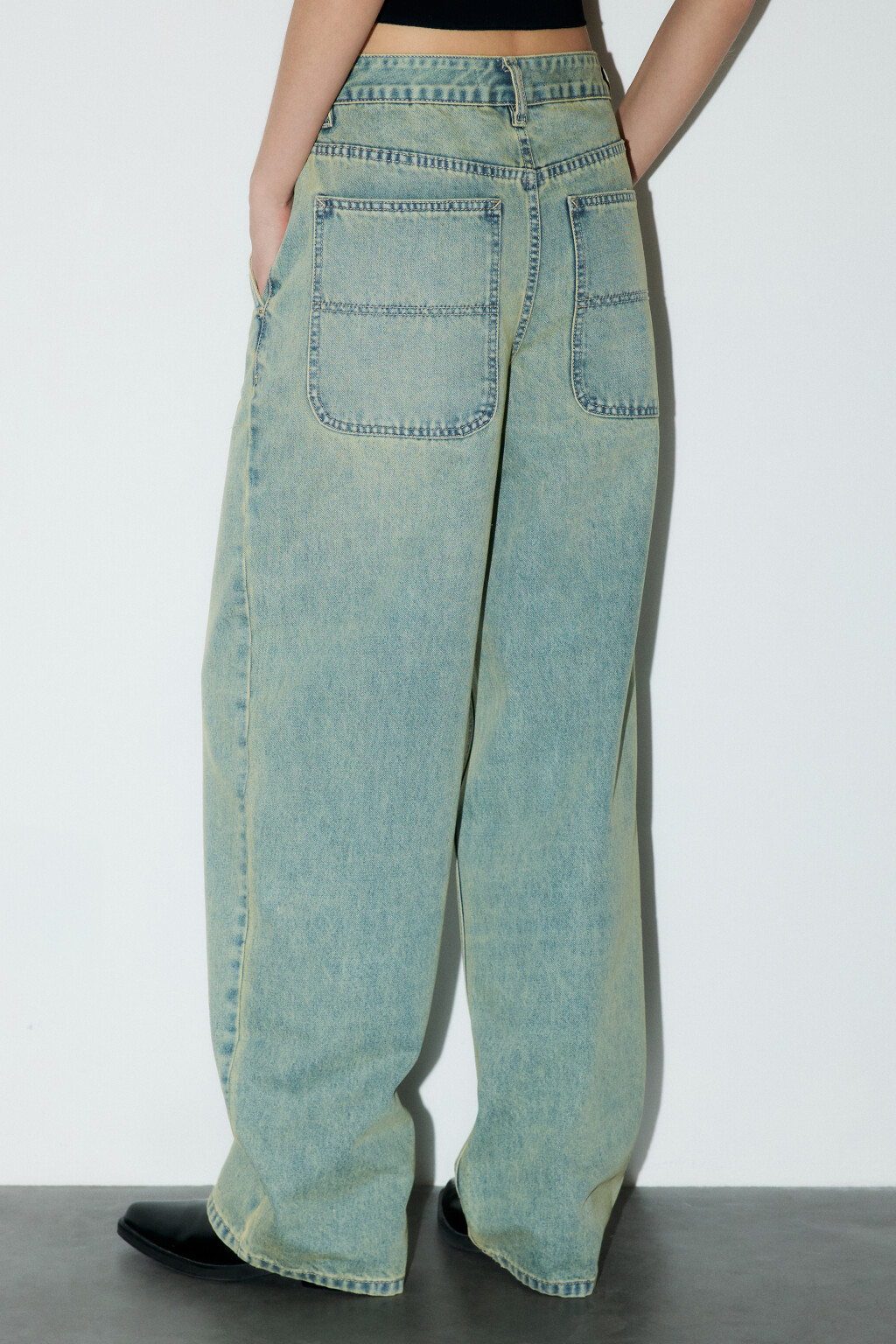 Джинсы baggy fit со средней посадкой - цвет синий - 4