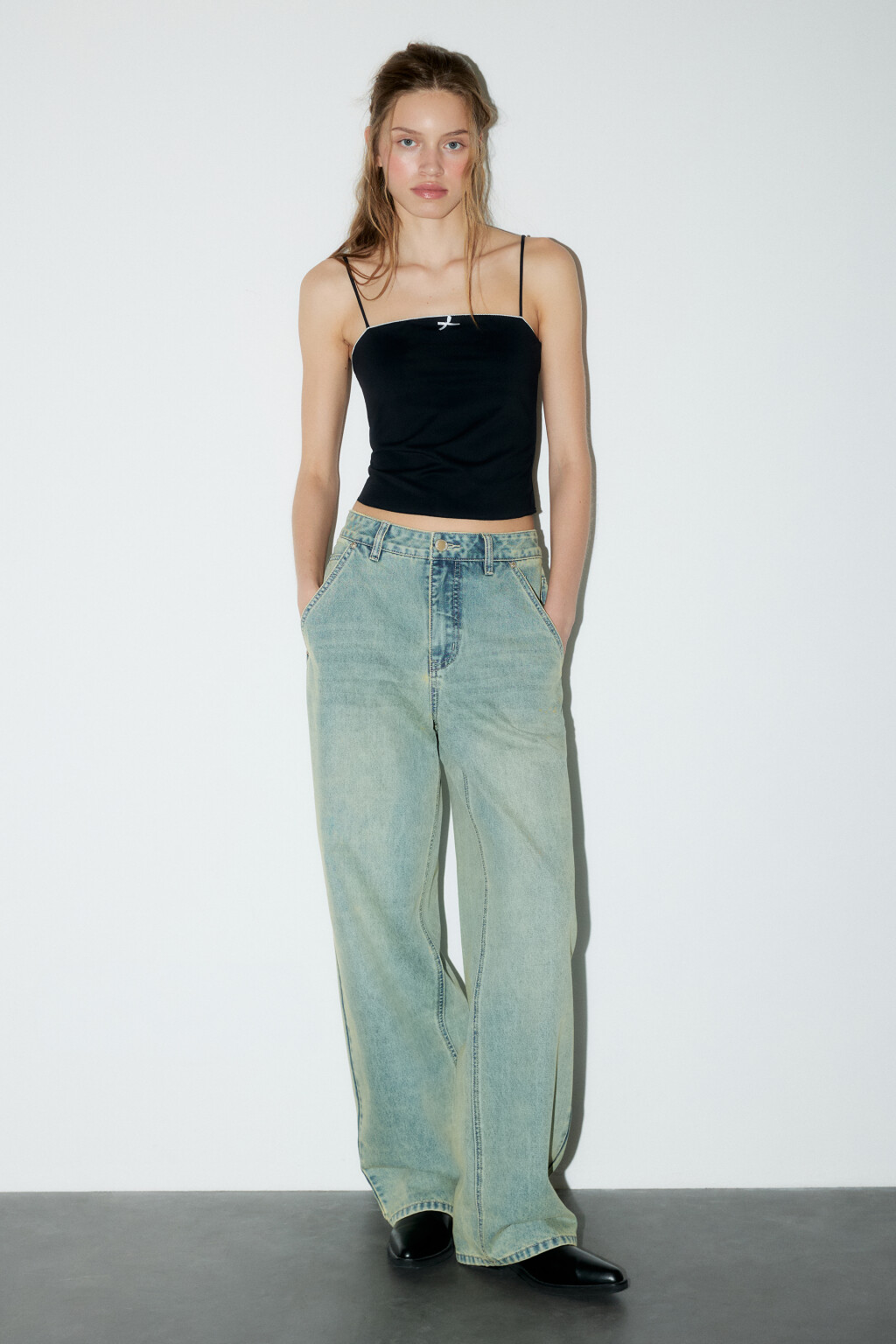 Джинсы baggy fit со средней посадкой - цвет синий - 5