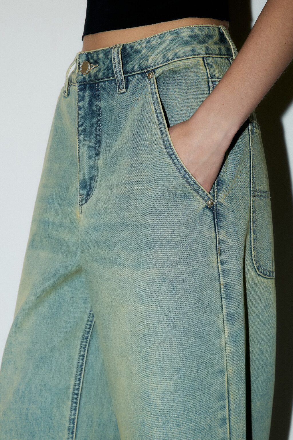 Джинсы baggy fit со средней посадкой - цвет синий - 7