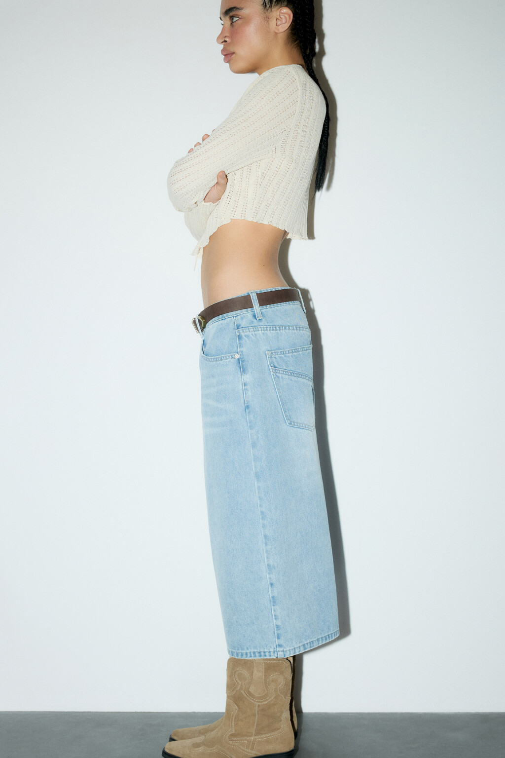 Джортсы широкие с низкой посадкой - цвет голубой - 1