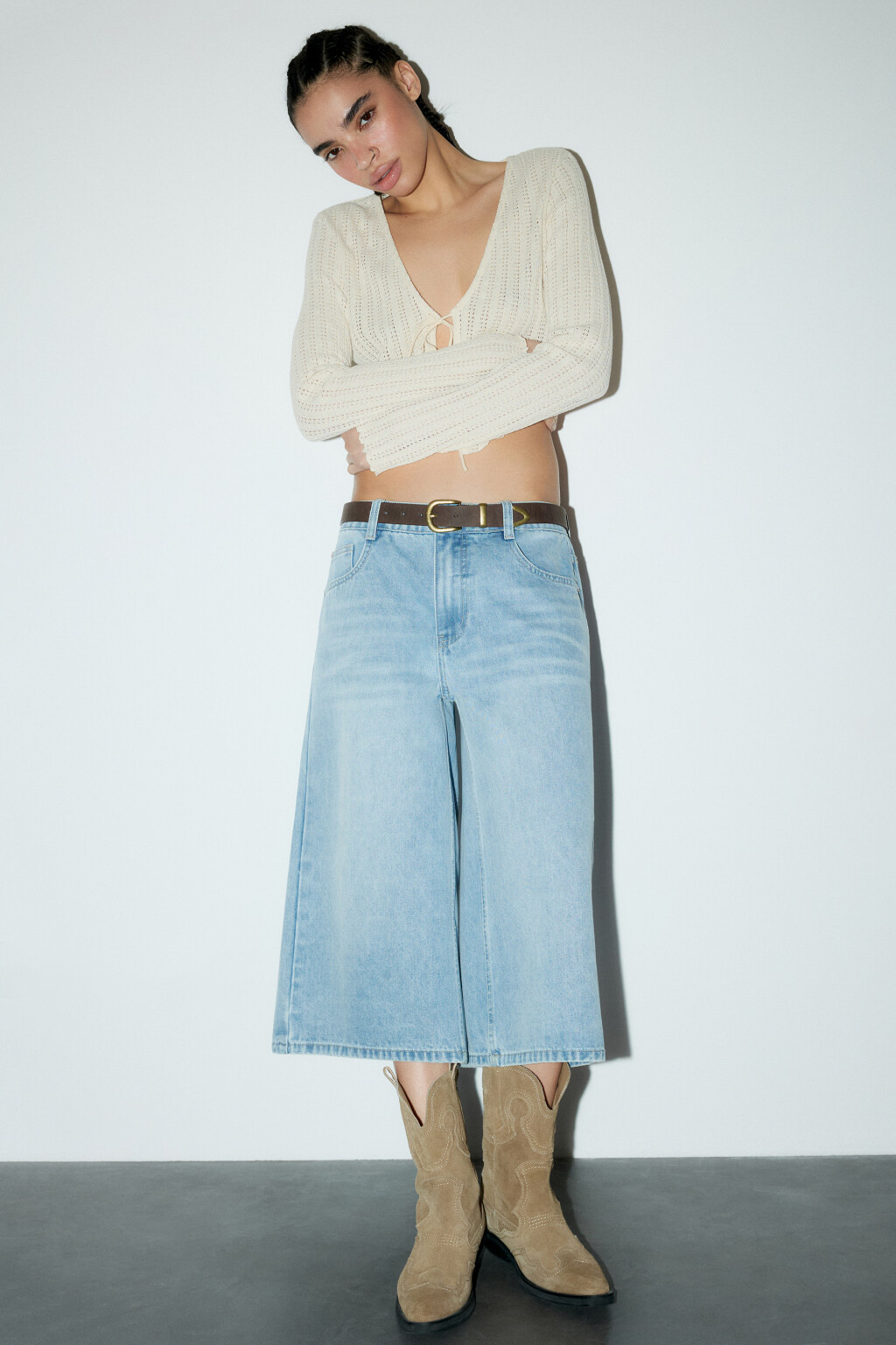 Джортсы широкие с низкой посадкой - цвет голубой - 2