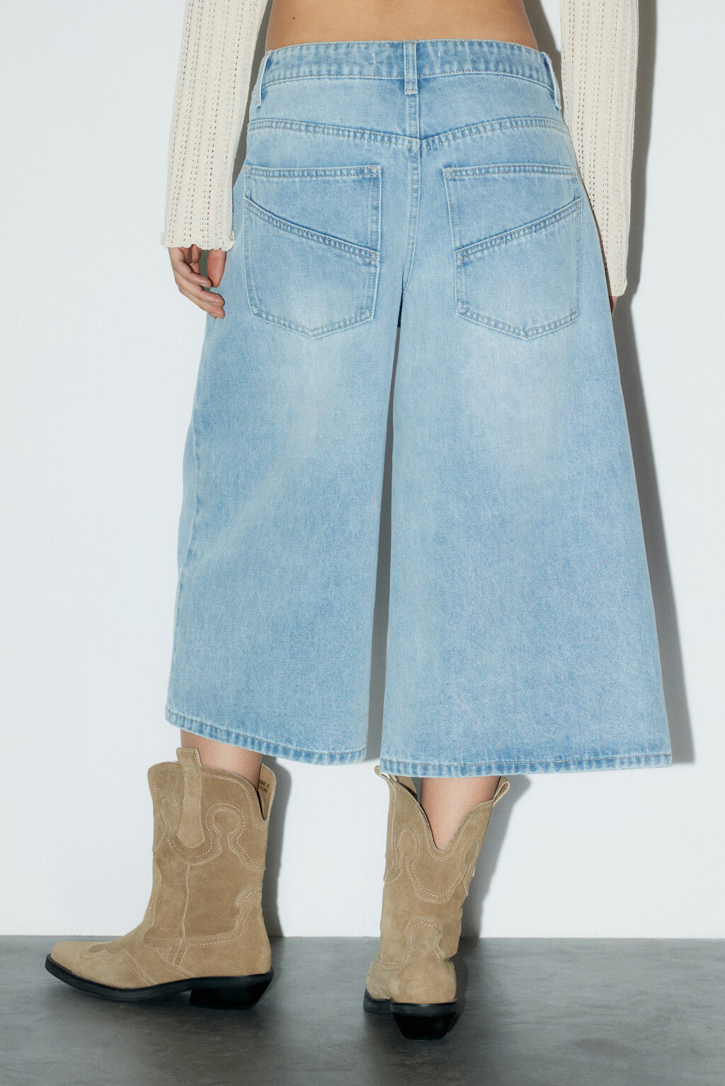 Джортсы широкие с низкой посадкой - цвет голубой - 4