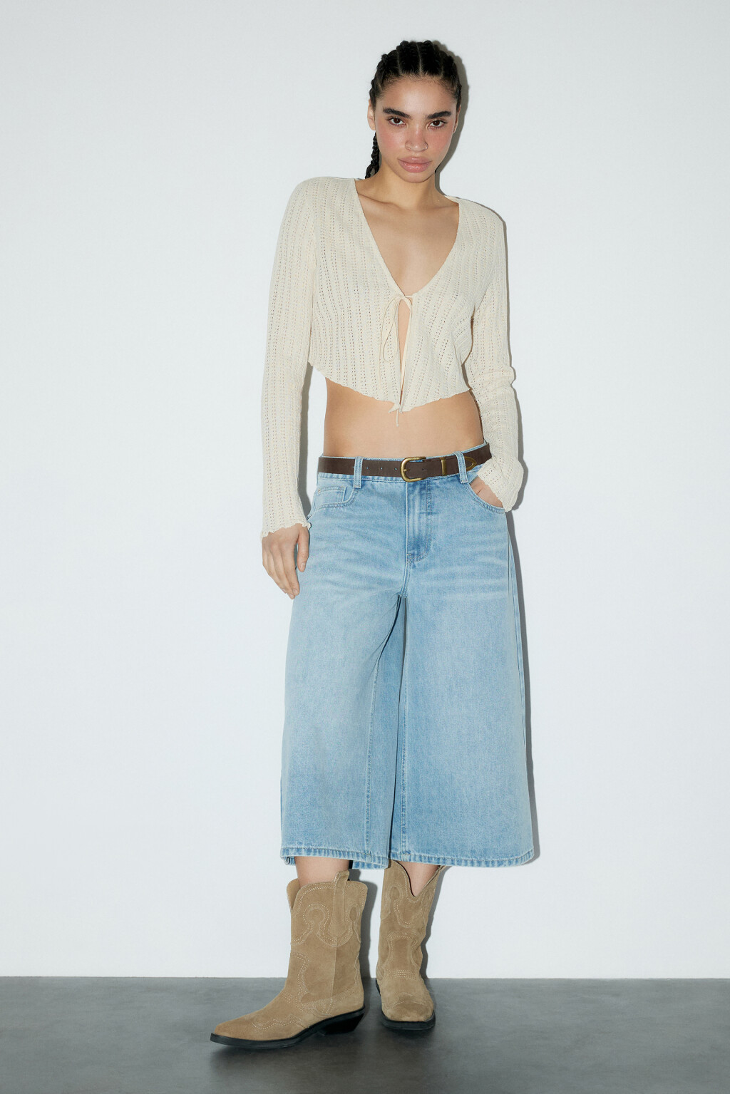 Джортсы широкие с низкой посадкой - цвет голубой - 5