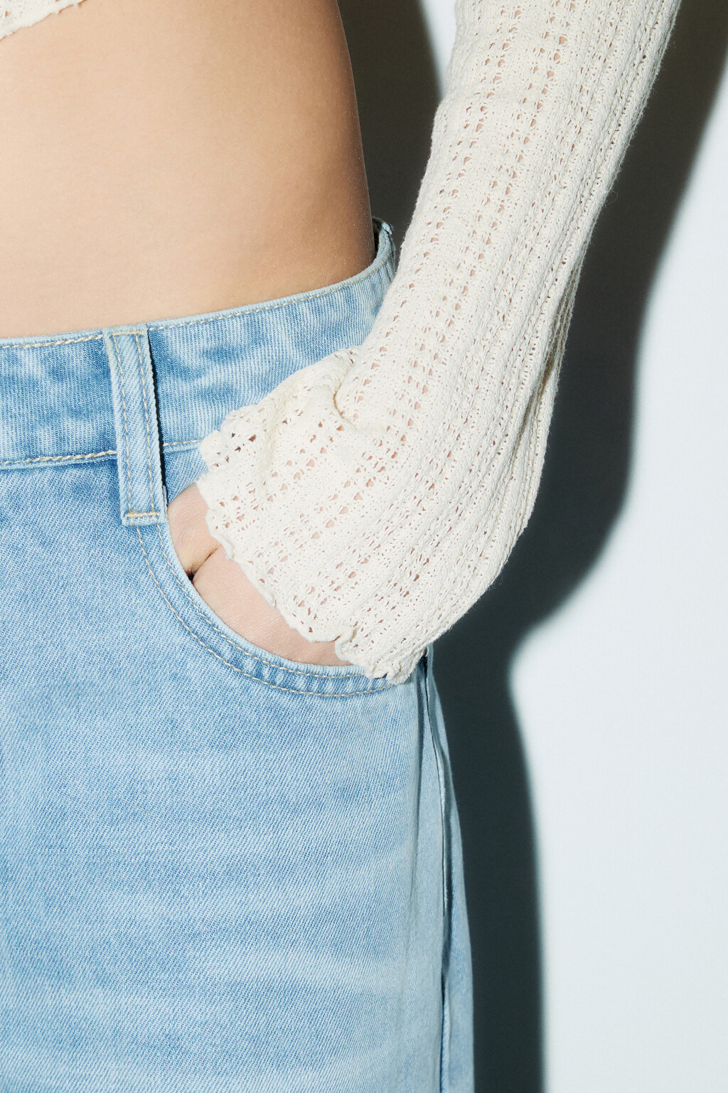 Джортсы широкие с низкой посадкой - цвет голубой - 7